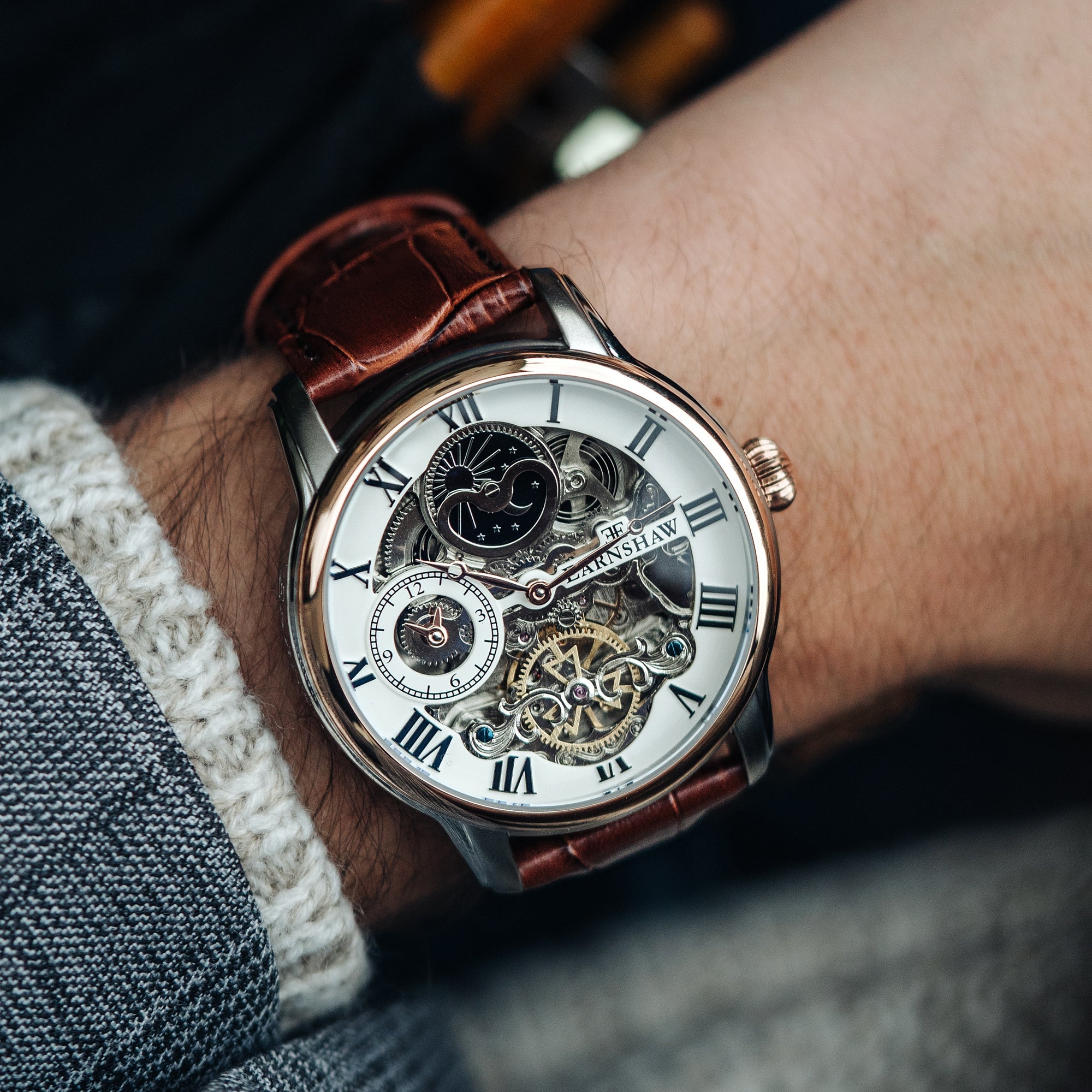 Thomas Earnshaw Thomas Earnshaw Longitude Men's Automatic Skeleton Tuscan White Watch ES-8006-03