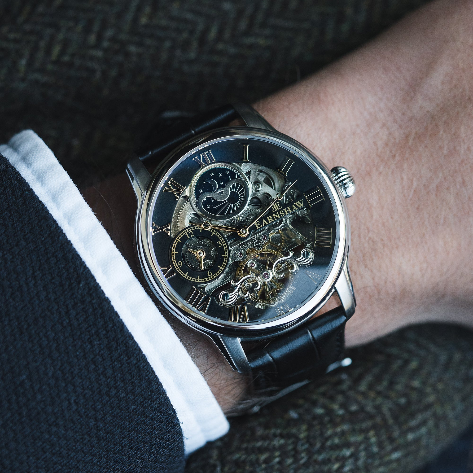 THOMAS EARNSHAW Thomas Earnshaw Longitude Men's Automatic Skeleton Heritage Black Watch ES-8006-04