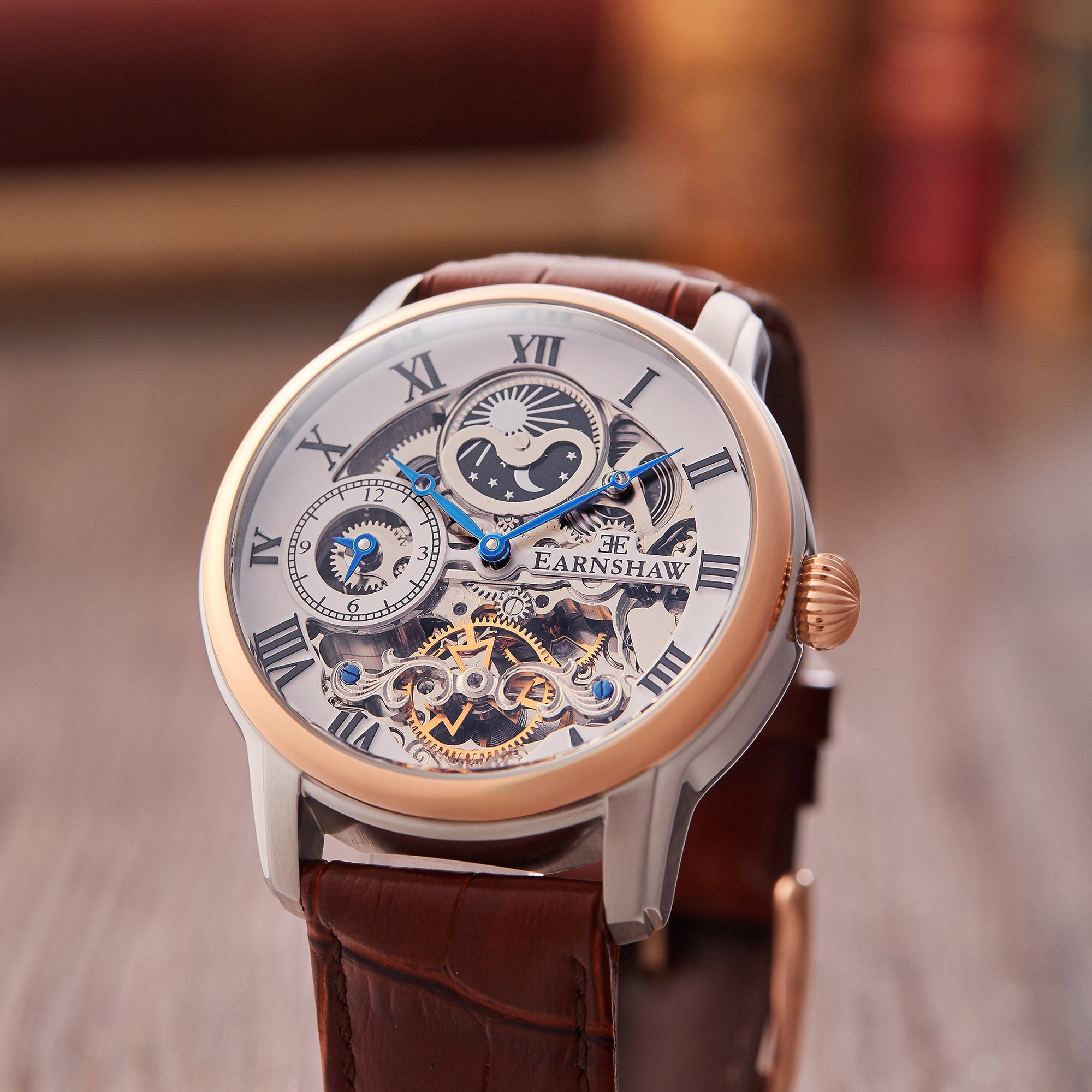 THOMAS EARNSHAW Thomas Earnshaw Longitude Men's Automatic Skeleton Fine Brown Watch ES-8006-08