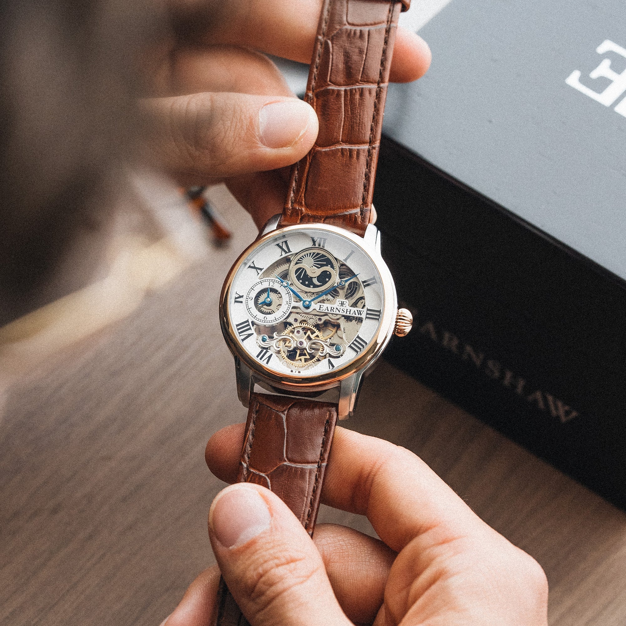 THOMAS EARNSHAW Thomas Earnshaw Longitude Men's Automatic Skeleton Fine Brown Watch ES-8006-08