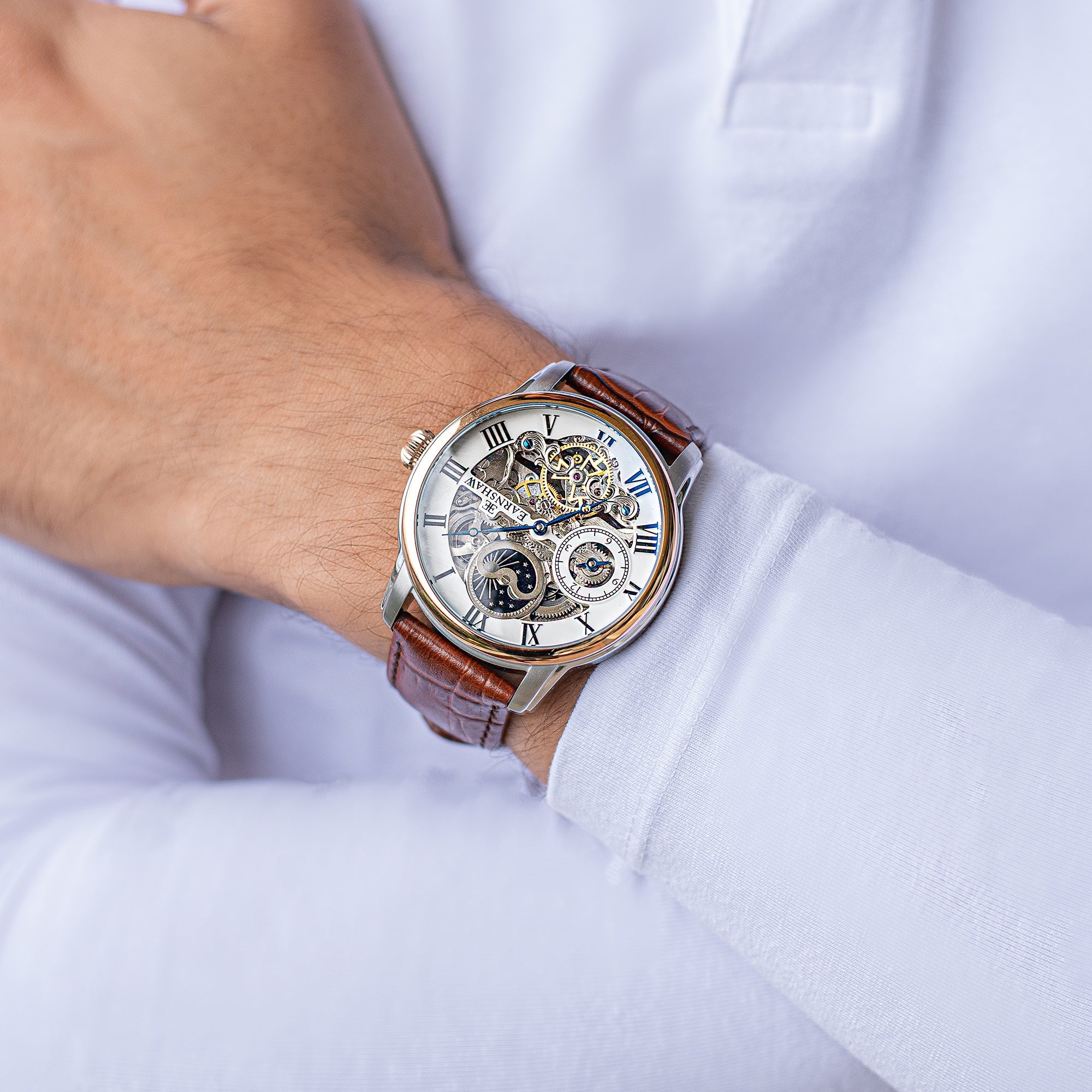 THOMAS EARNSHAW Thomas Earnshaw Longitude Men's Automatic Skeleton Fine Brown Watch ES-8006-08