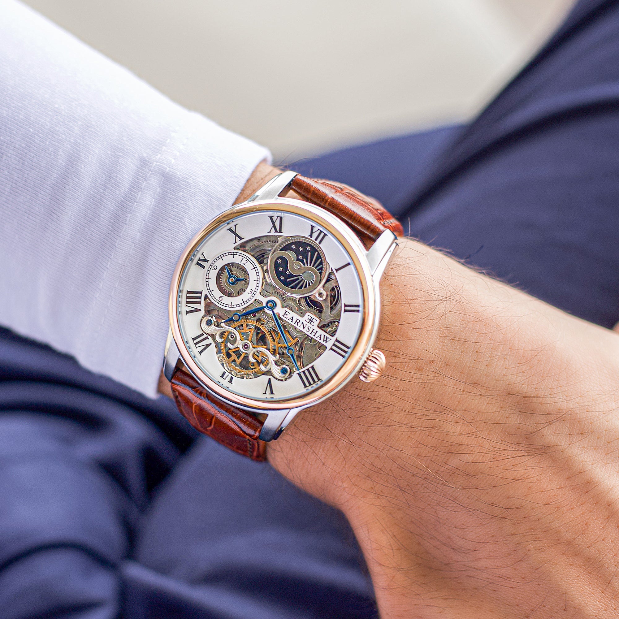 THOMAS EARNSHAW Thomas Earnshaw Longitude Men's Automatic Skeleton Fine Brown Watch ES-8006-08