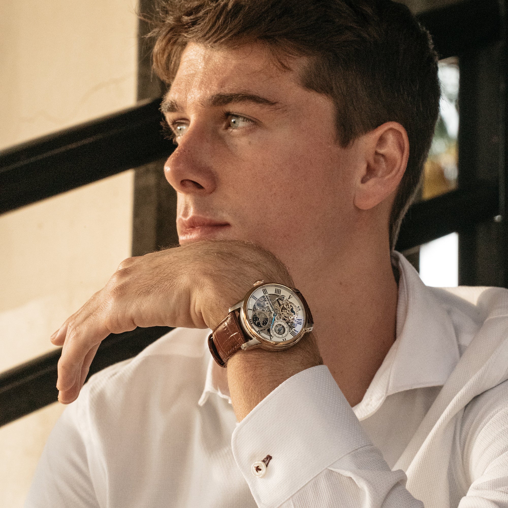 THOMAS EARNSHAW Thomas Earnshaw Longitude Men's Automatic Skeleton Fine Brown Watch ES-8006-08