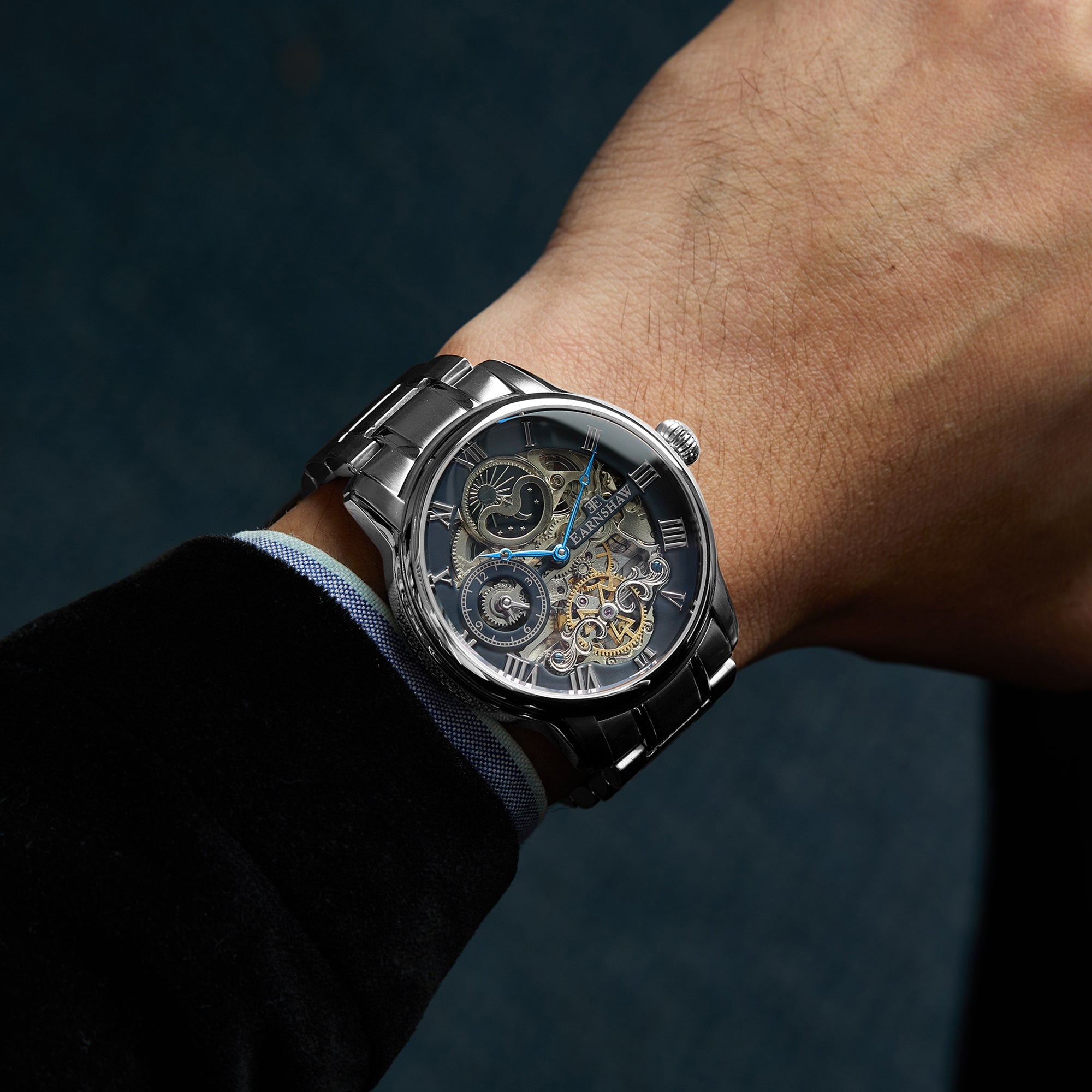 Thomas Earnshaw Thomas Earnshaw Longitude Men's Automatic Skeleton Steeled Black Watch ES-8006-11