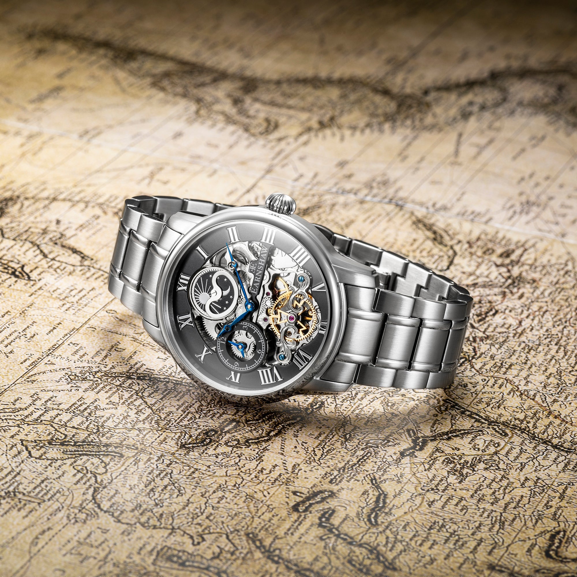 THOMAS EARNSHAW Thomas Earnshaw Longitude Men's Automatic Skeleton Steeled Black Watch ES-8006-11