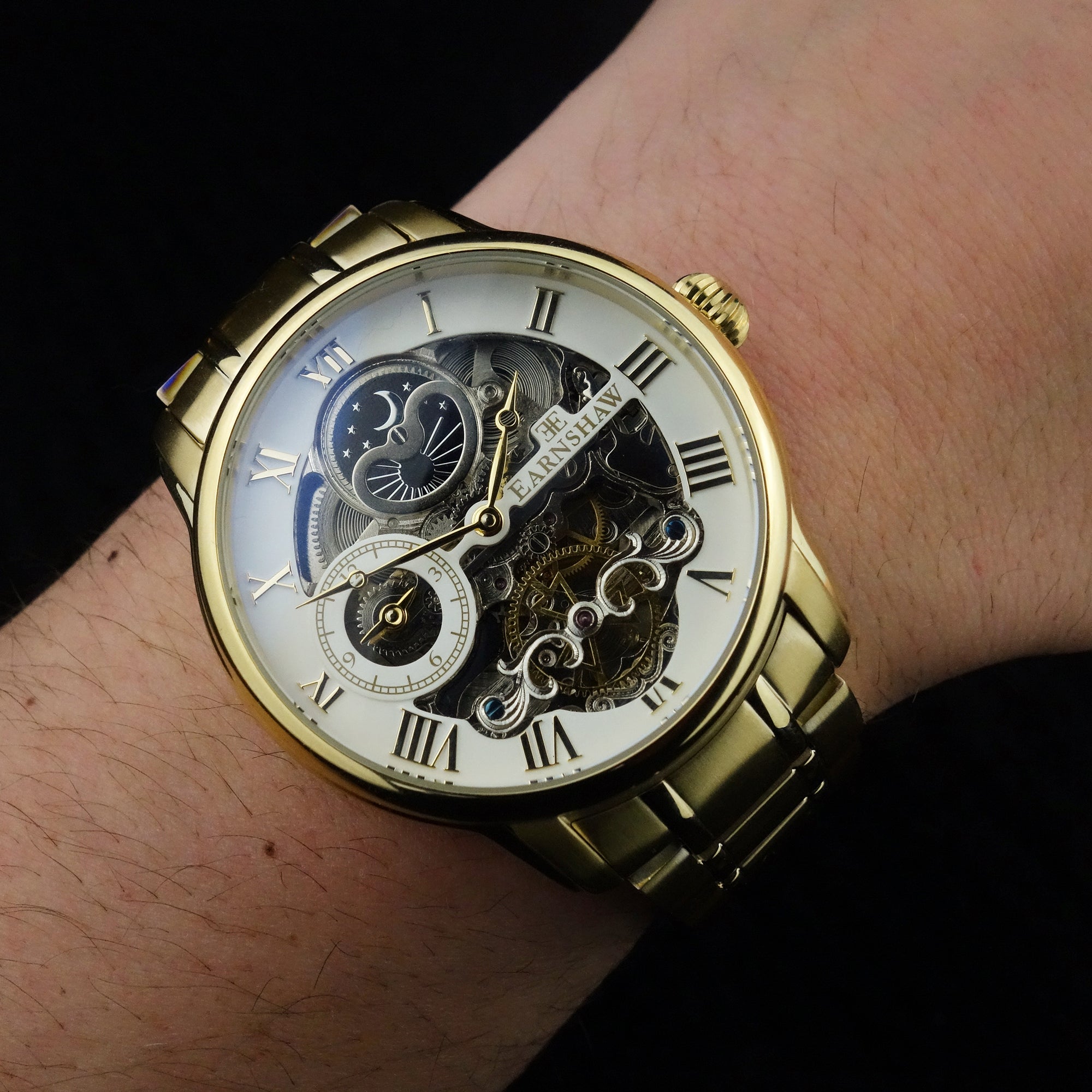 THOMAS EARNSHAW Thomas Earnshaw Longitude Men's Automatic Skeleton Ingot Gold Watch ES-8006-22