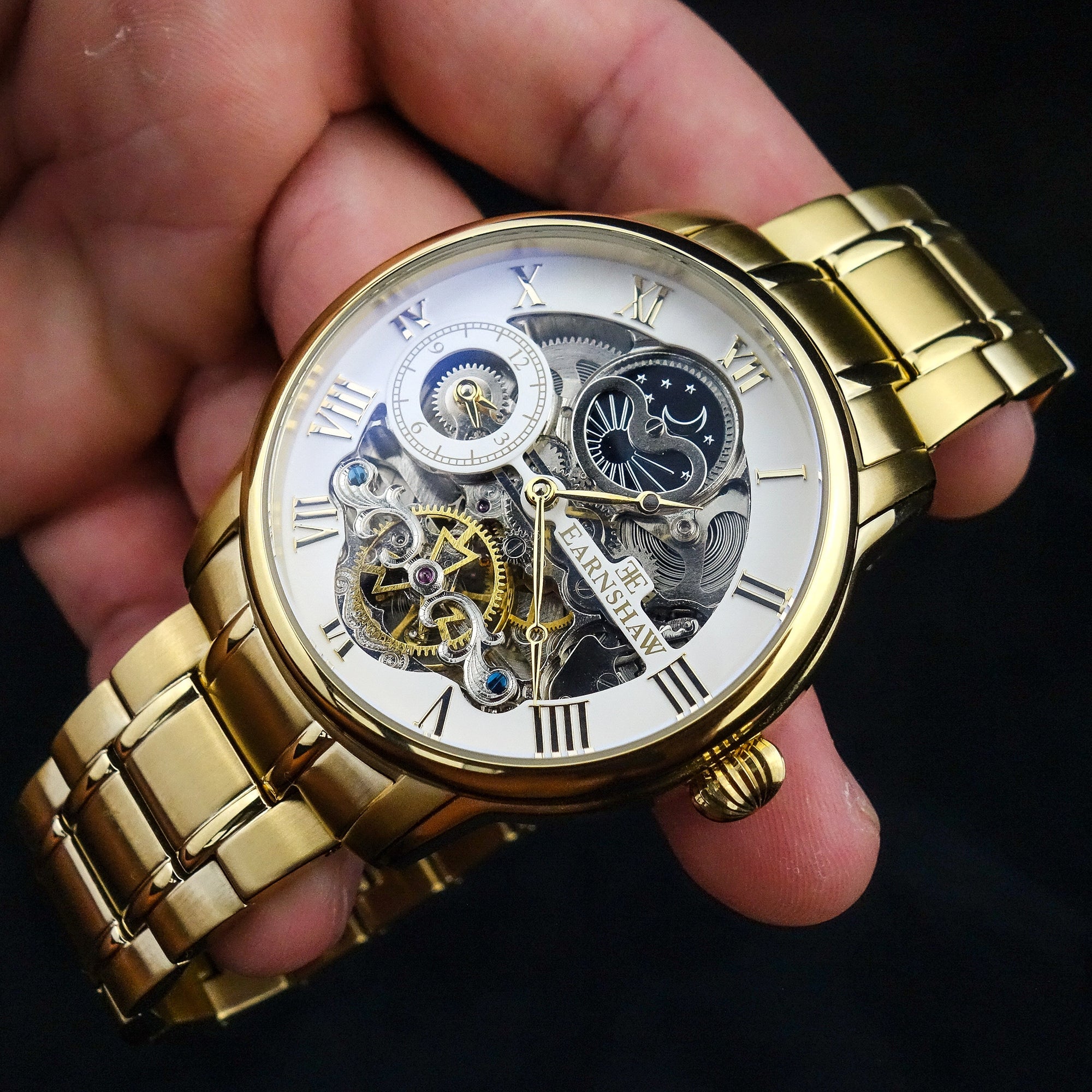 THOMAS EARNSHAW Thomas Earnshaw Longitude Men's Automatic Skeleton Ingot Gold Watch ES-8006-22