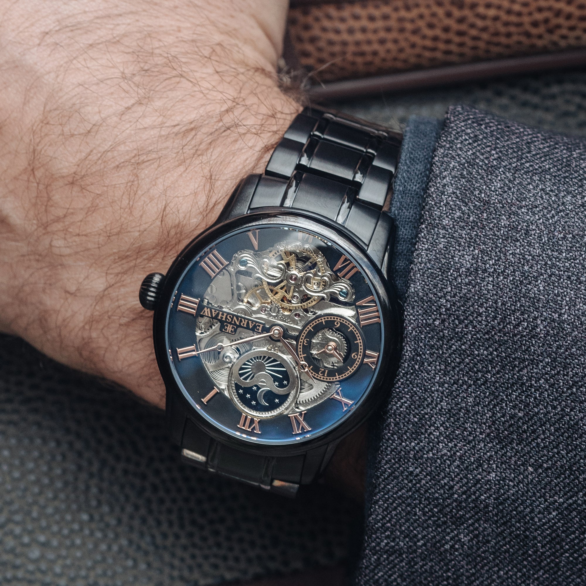 THOMAS EARNSHAW Thomas Earnshaw Longitude Men's Automatic Skeleton Tuxedo Black Watch ES-8006-55