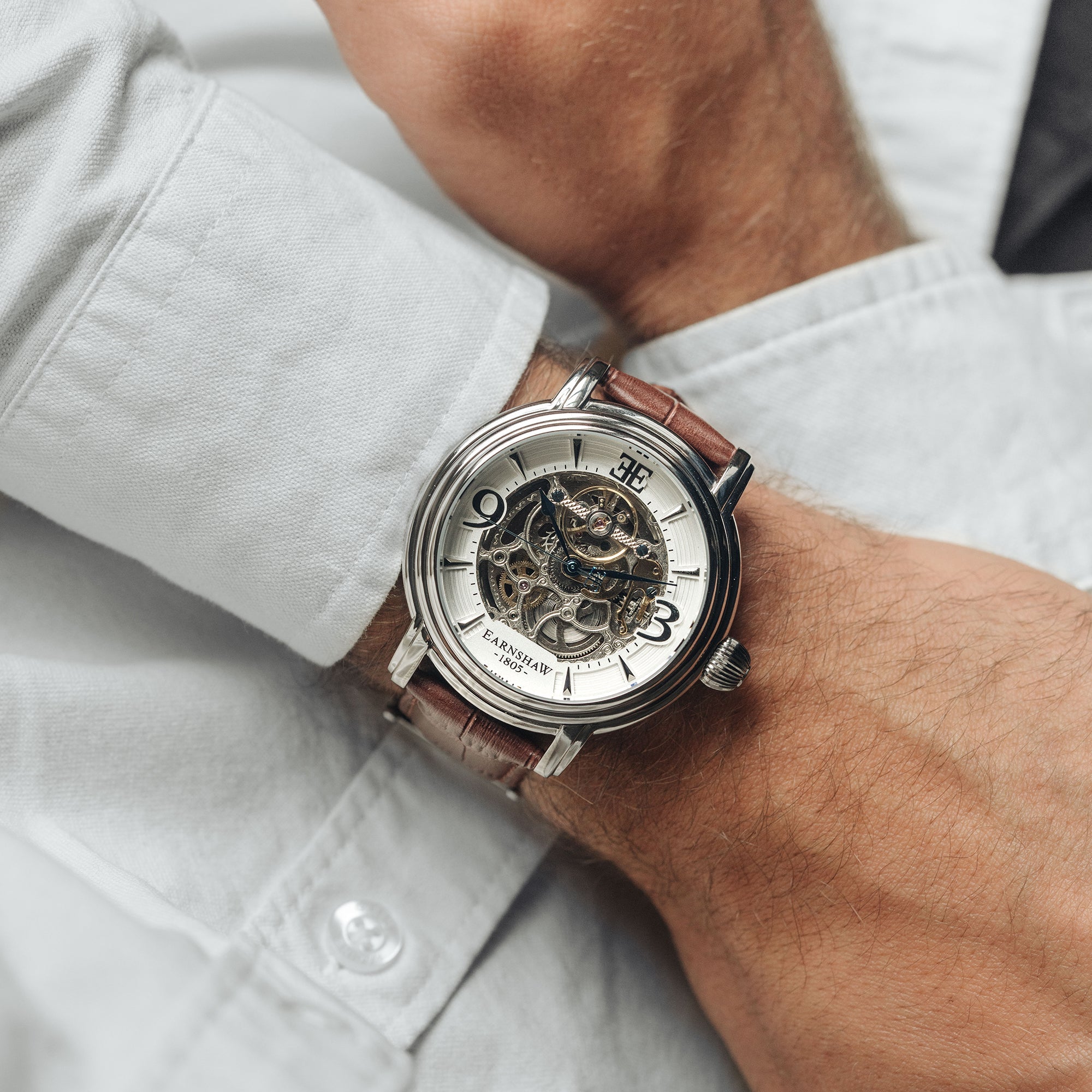 THOMAS EARNSHAW Thomas Earnshaw Longcase Men's Cloud Automatic Skeleton Cloud White Watch ES-8011-01