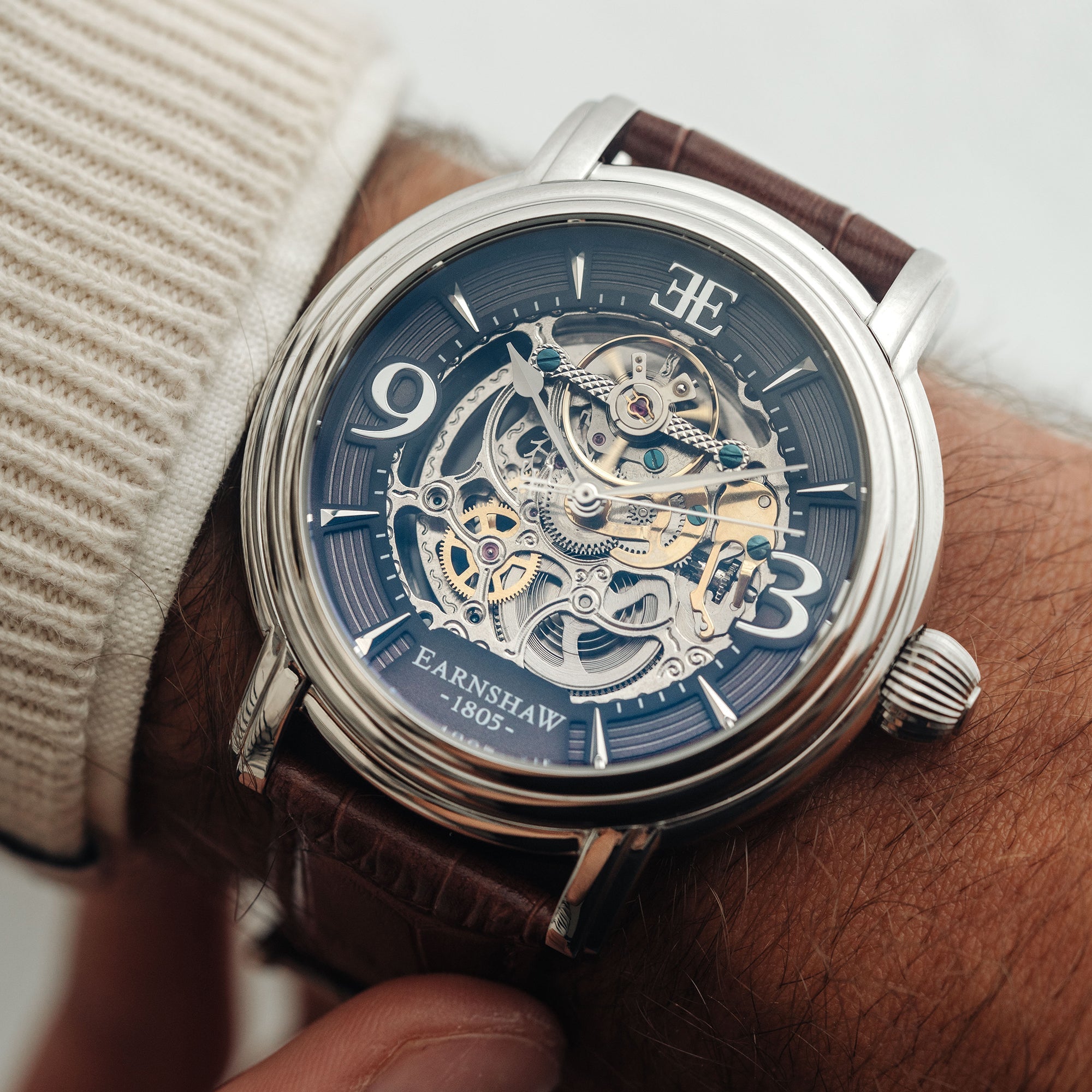 THOMAS EARNSHAW Thomas Earnshaw Longcase Men's Automatic Skeleton Tar Black Watch ES-8011-02