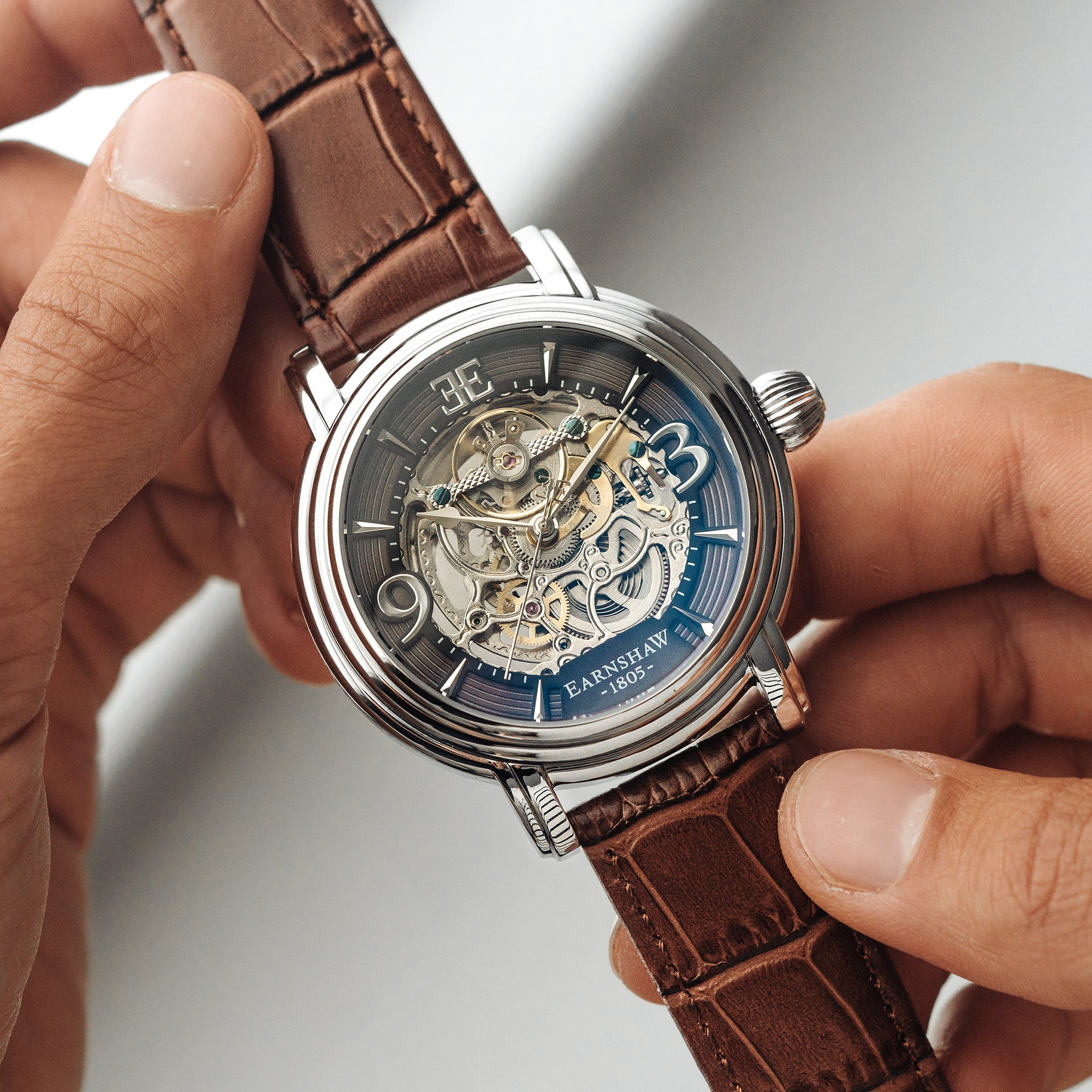 THOMAS EARNSHAW Thomas Earnshaw Longcase Men's Automatic Skeleton Tar Black Watch ES-8011-02
