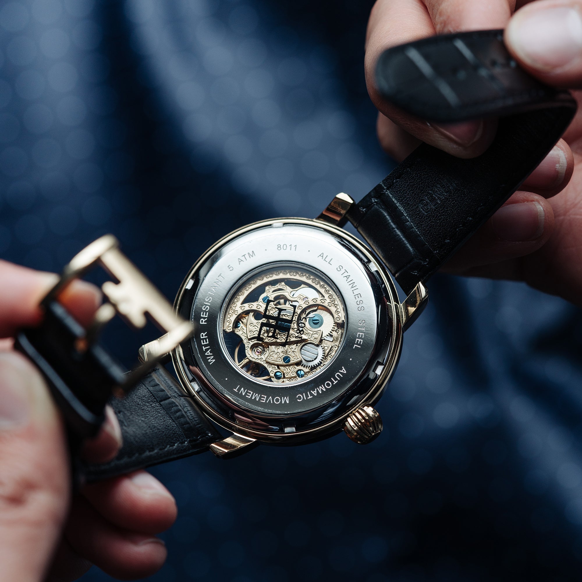 THOMAS EARNSHAW Thomas Earnshaw Longcase Men's Automatic Skeleton Laurel Gold Watch ES-8011-03