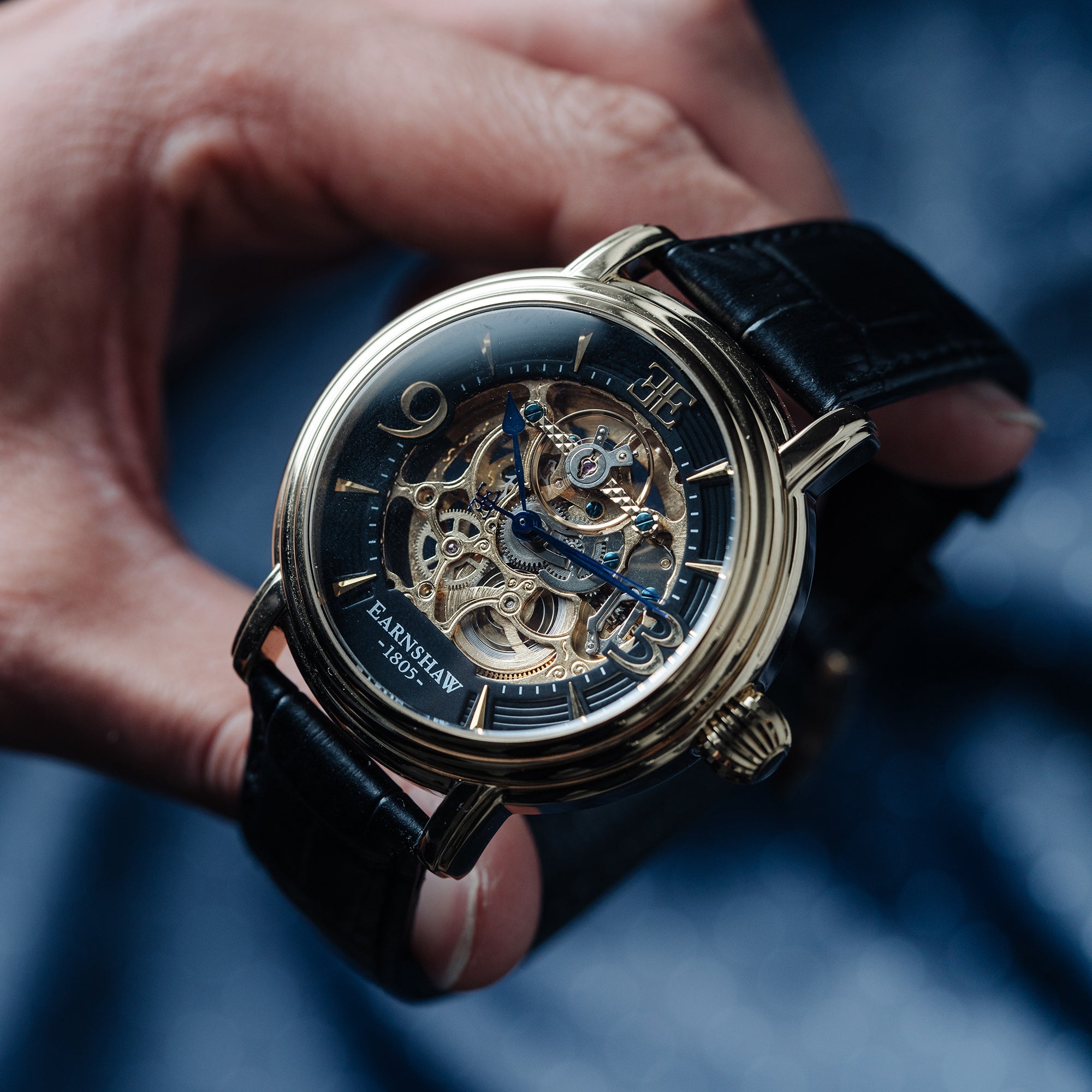 THOMAS EARNSHAW Thomas Earnshaw Longcase Men's Automatic Skeleton Laurel Gold Watch ES-8011-03