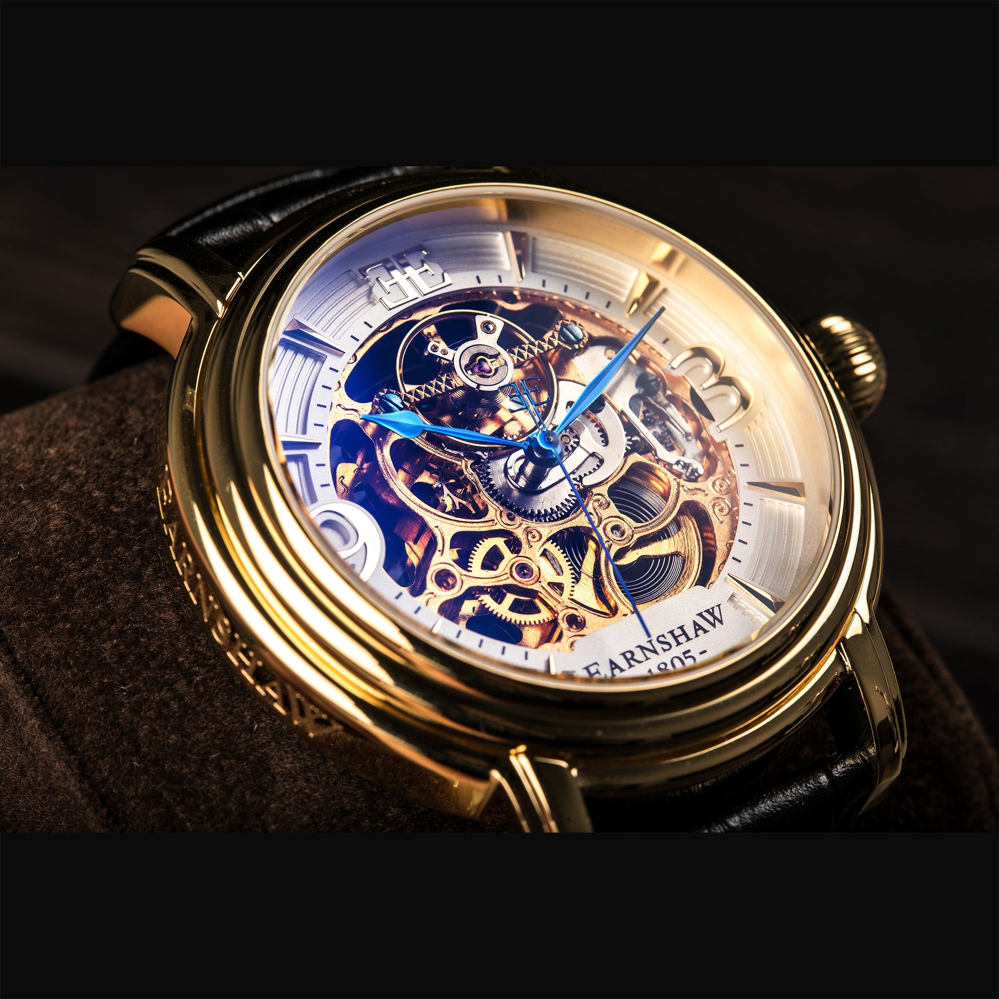 THOMAS EARNSHAW Thomas Earnshaw Longcase Men's Automatic Skeleton Sovereign Gold Watch ES-8011-04