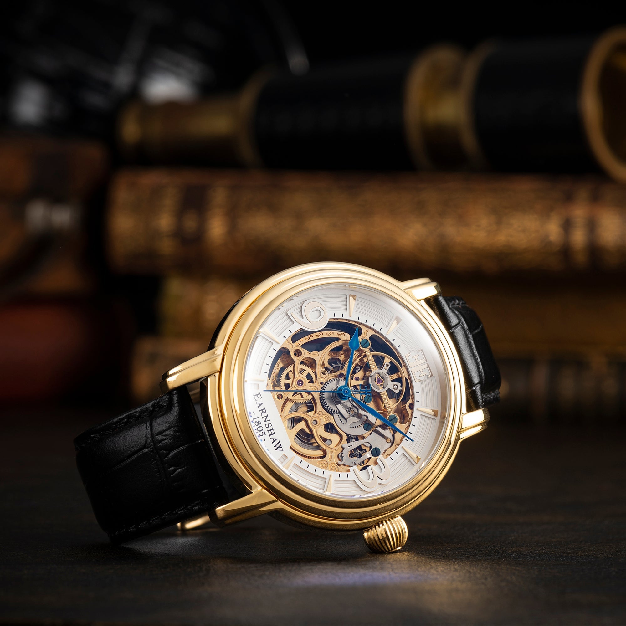 THOMAS EARNSHAW Thomas Earnshaw Longcase Men's Automatic Skeleton Sovereign Gold Watch ES-8011-04