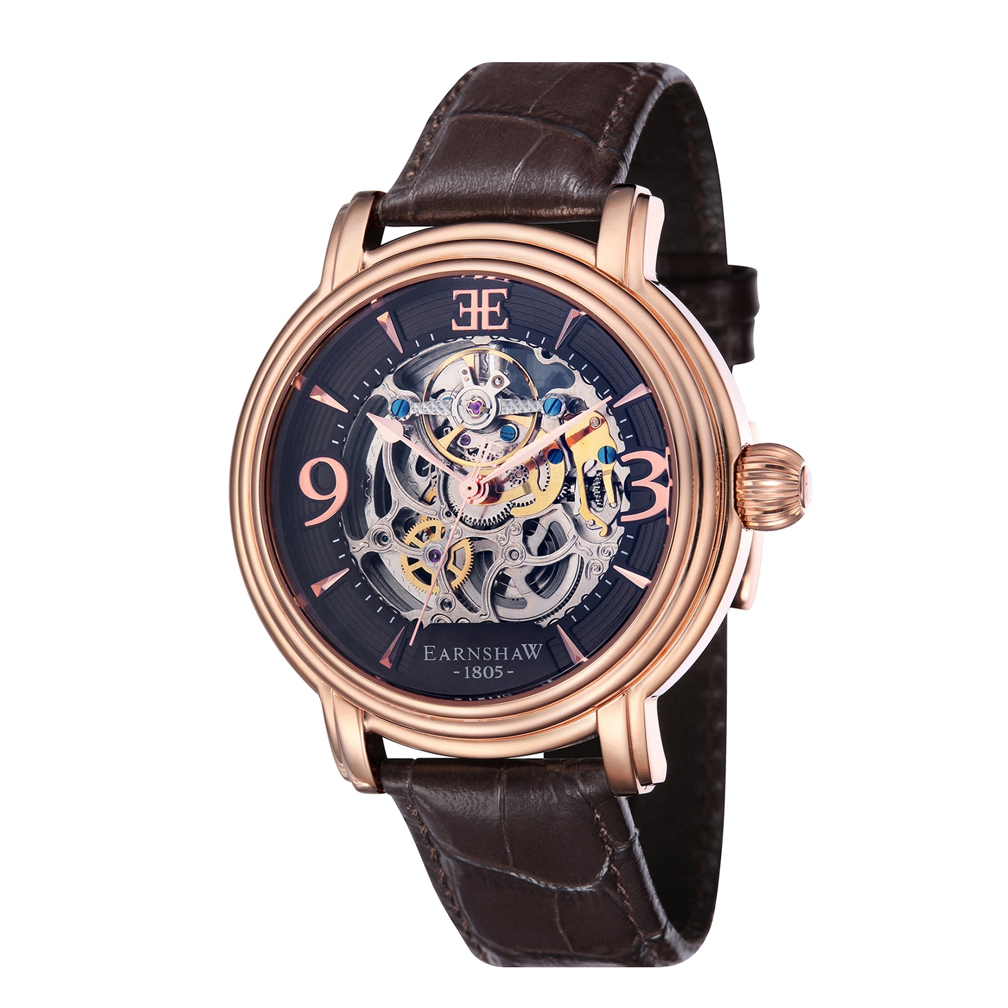 THOMAS EARNSHAW Thomas Earnshaw Longcase Men's Automatic Skeleton Brandy Rose Gold Watch ES-8011-07