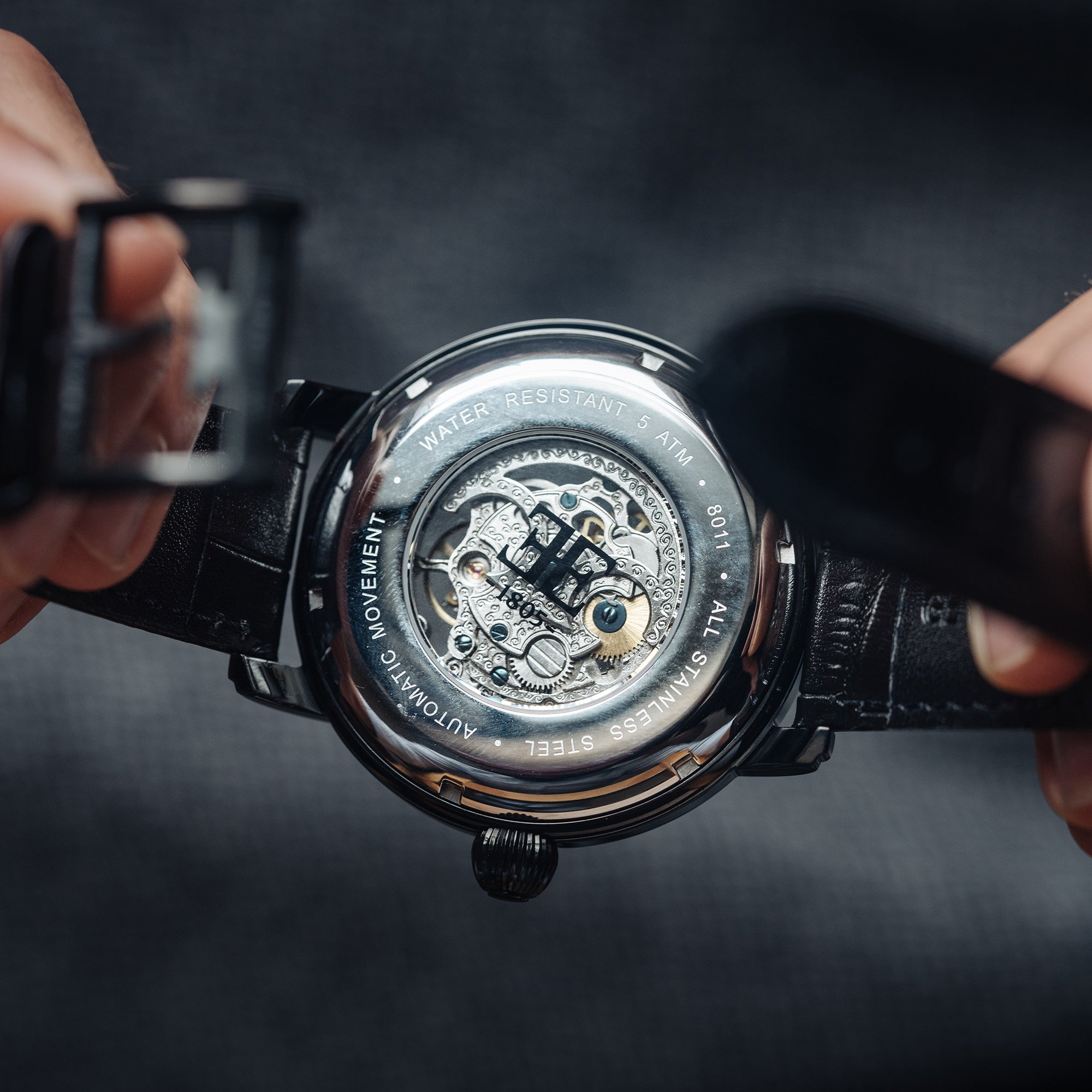 THOMAS EARNSHAW Thomas Earnshaw Longcase Men's Automatic Skeleton Stormy Black Watch ES-8011-08