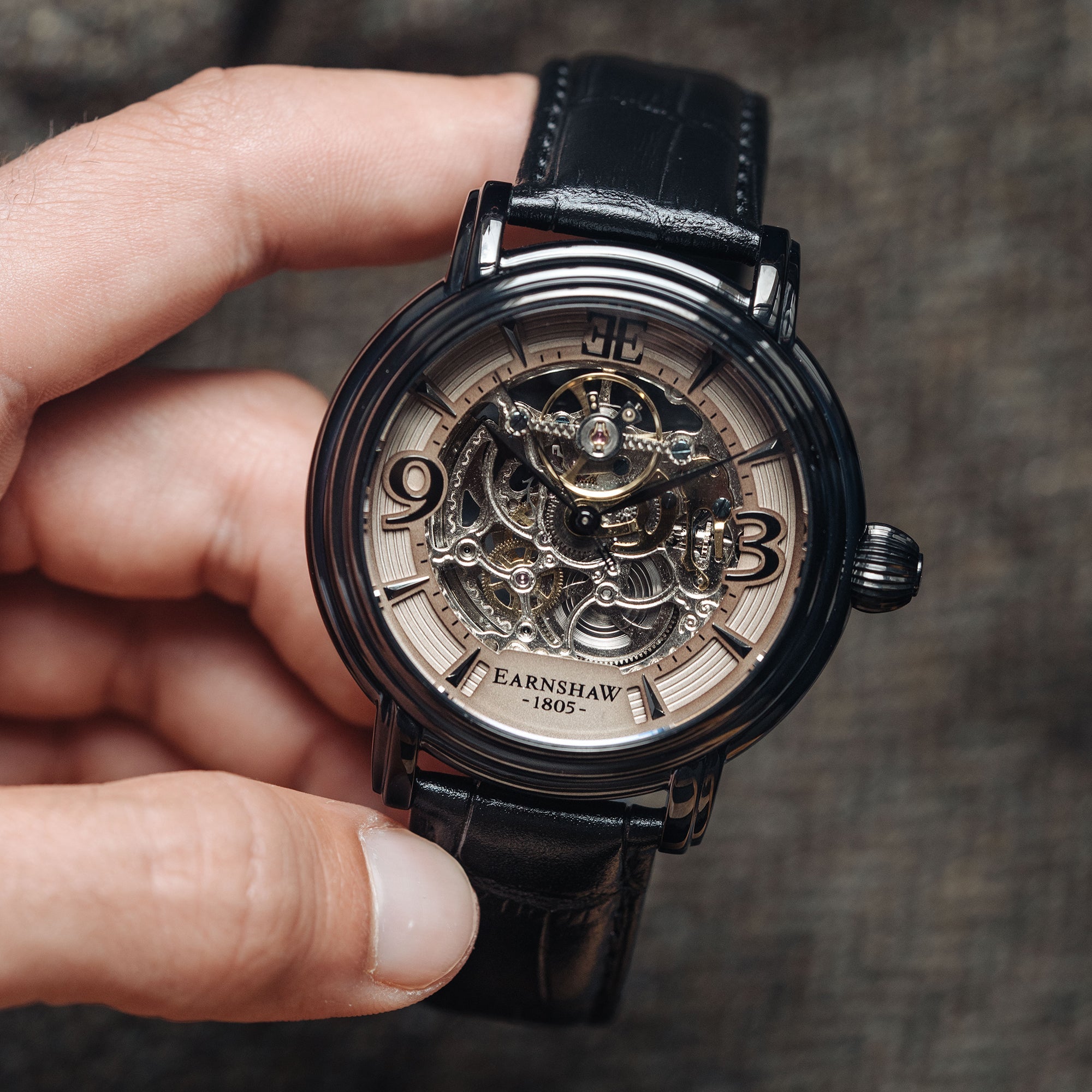 THOMAS EARNSHAW Thomas Earnshaw Longcase Men's Automatic Skeleton Stormy Black Watch ES-8011-08