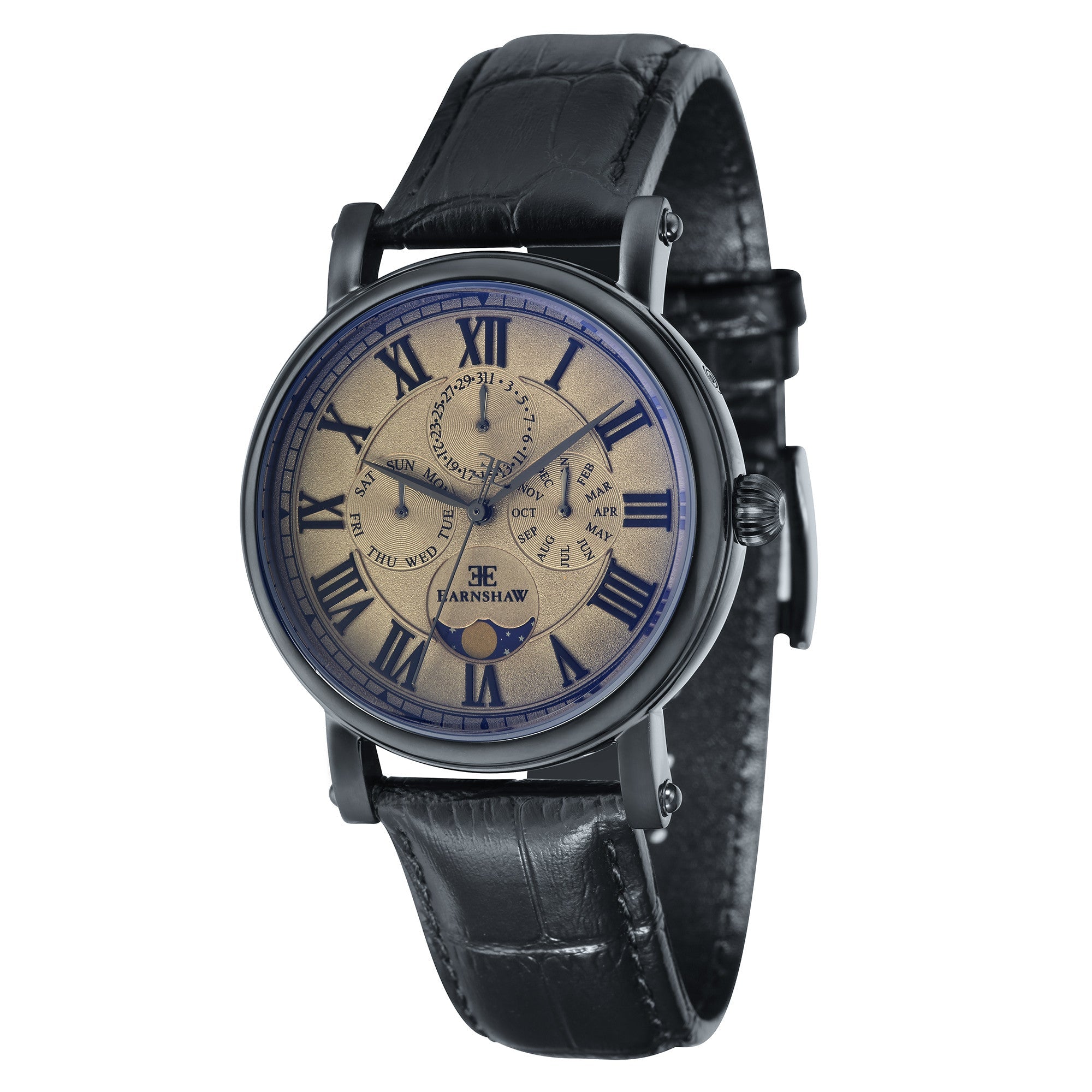 THOMAS EARNSHAW Thomas Earnshaw Maskelyne Men's Japanese Quartz Black Beige Moonphase Watch ES-8031-05