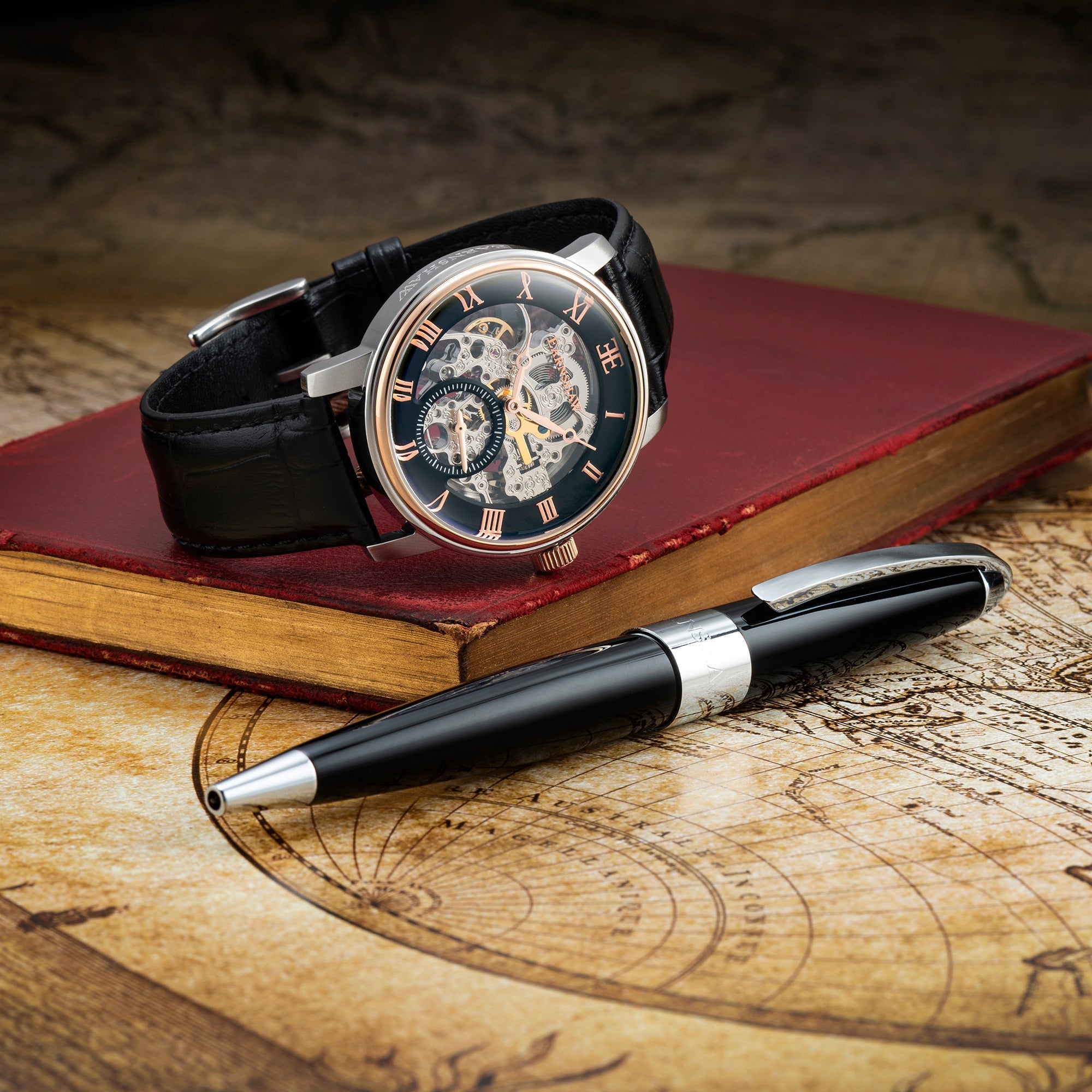 THOMAS EARNSHAW Thomas Earnshaw Westminster Men's Automatic Skeleton Golden Black Watch ES-8041-04