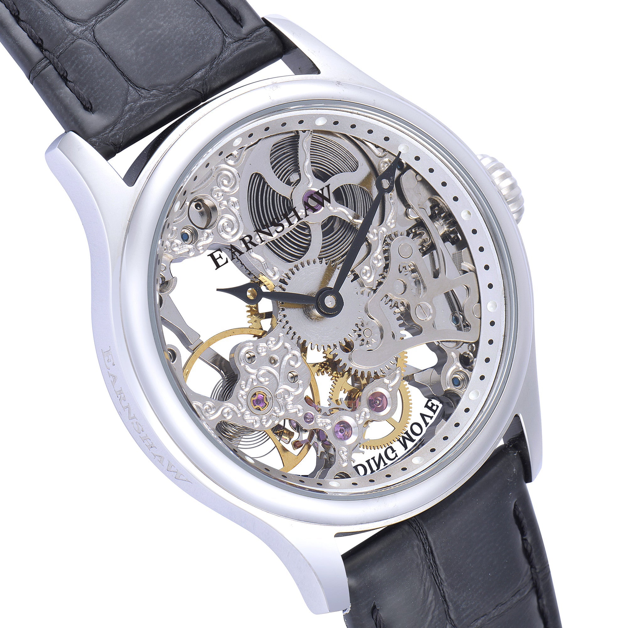 THOMAS EARNSHAW Thomas Earnshaw Bauer Men's Mechanical Skeleton Silvered Steel Watch ES-8049-01