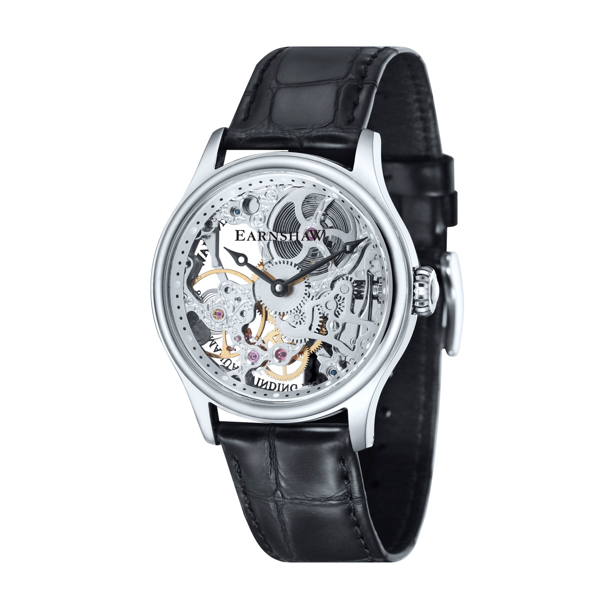 THOMAS EARNSHAW Thomas Earnshaw Bauer Men's Mechanical Skeleton Silvered Steel Watch ES-8049-01
