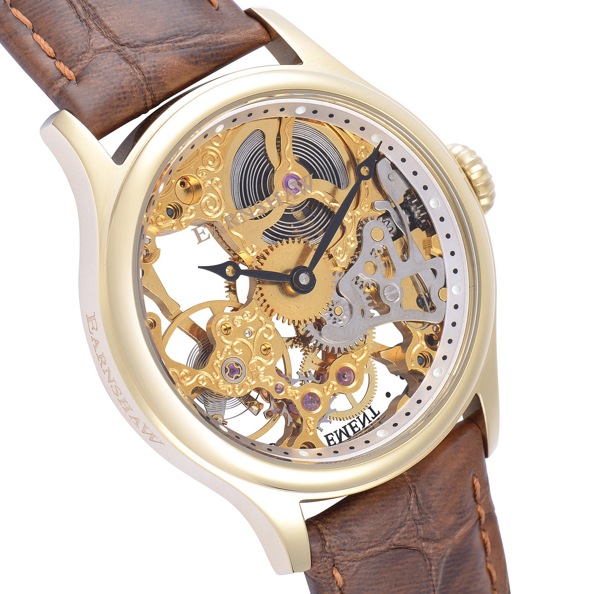THOMAS EARNSHAW Thomas Earnshaw Bauer Men's Mechanical Skeleton Structured Gold Watch ES-8049-02