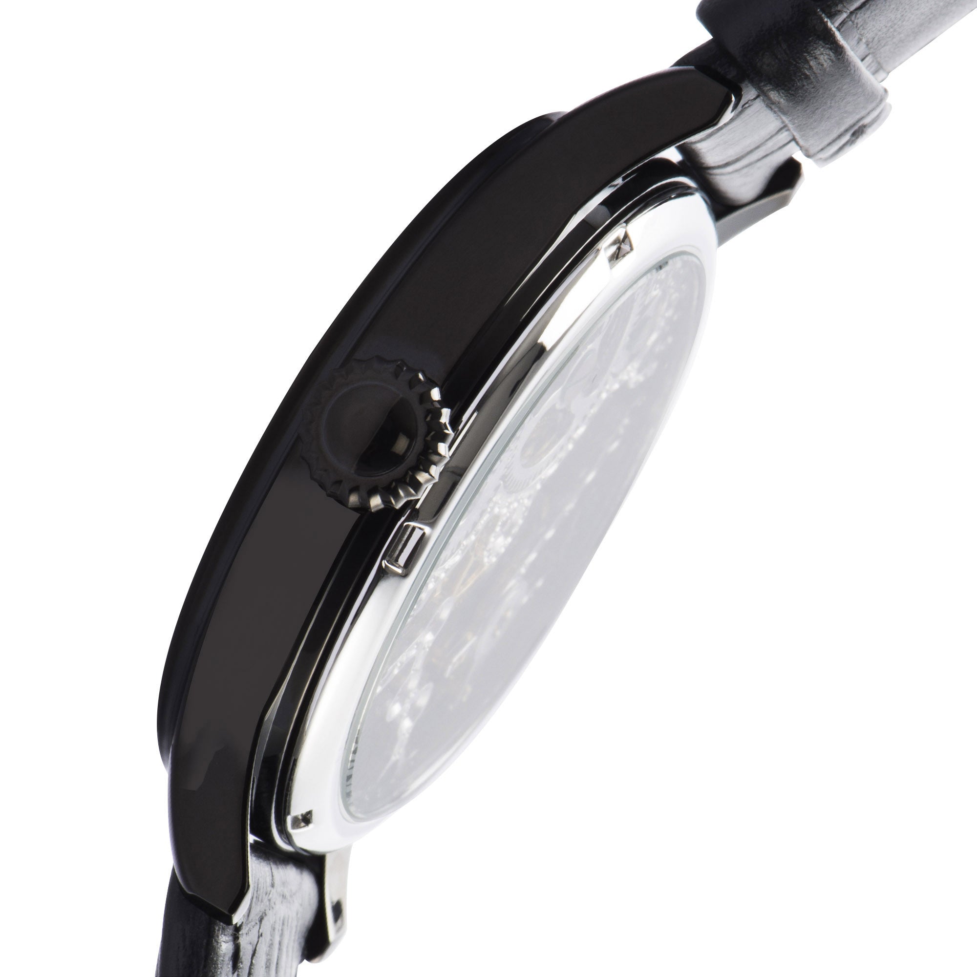 THOMAS EARNSHAW Thomas Earnshaw Bauer Men's Mechanical Skeleton Coal Black Watch ES-8049-04