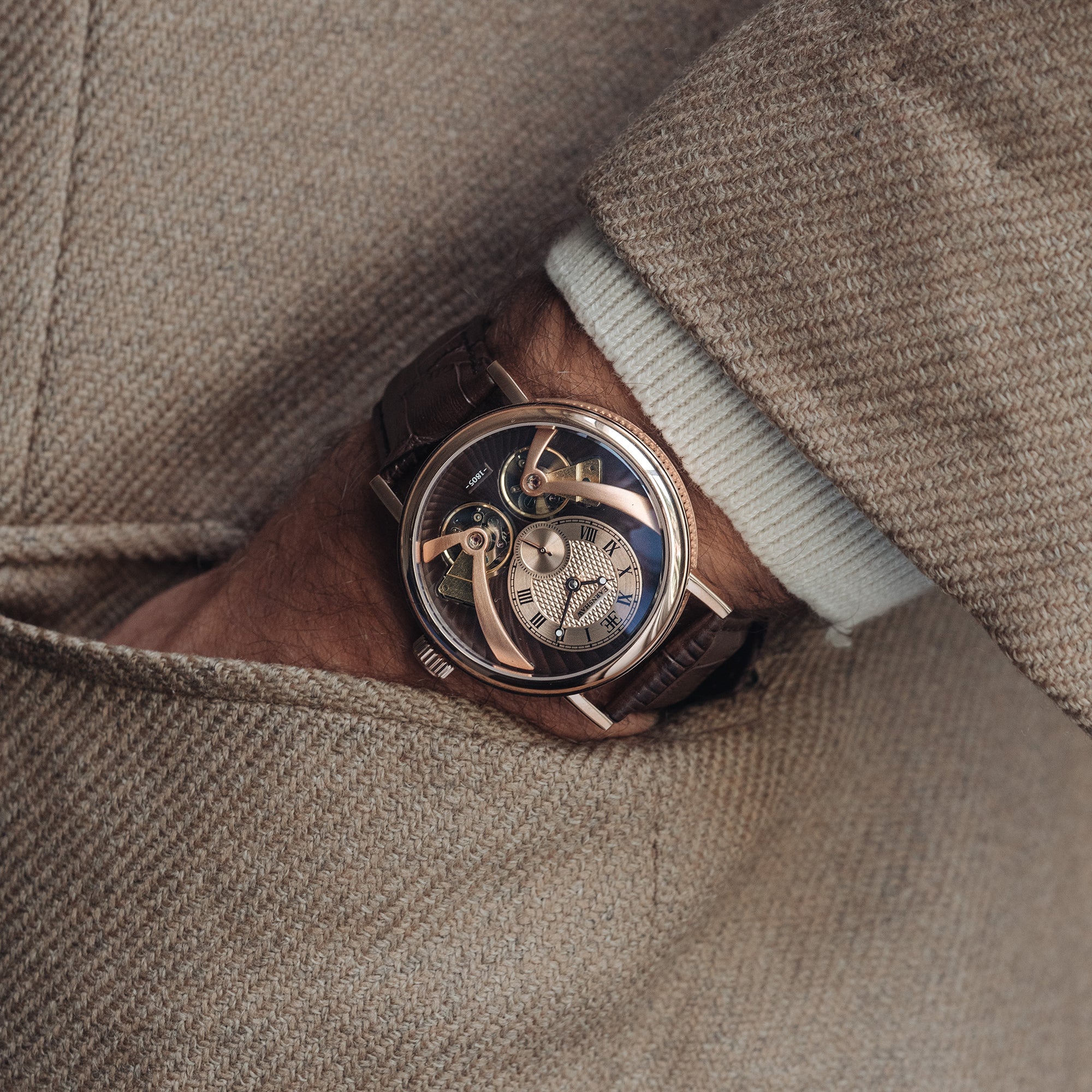 Thomas Earnshaw Thomas Earnshaw Beaufort Anatolia Men's Mechanical Automatic Mahogany Brown Watch ES-8059-03