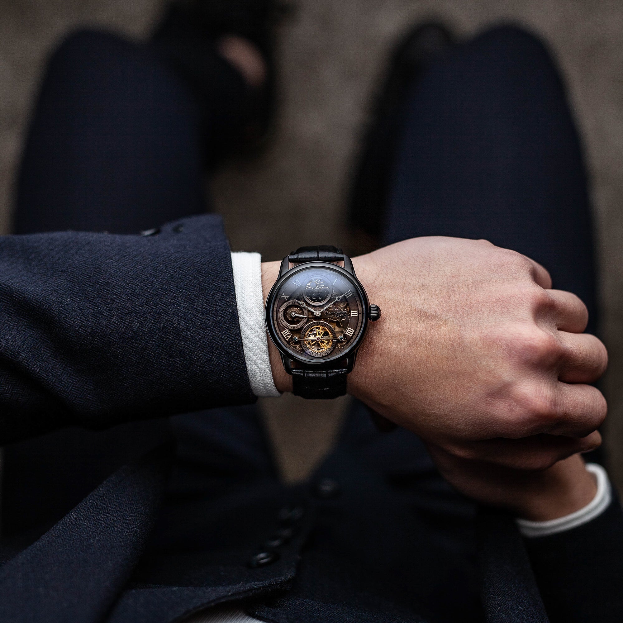 THOMAS EARNSHAW Thomas Earnshaw Longitude Men's Stealth Automatic Skeleton Stealth Black Watch ES-8063-03