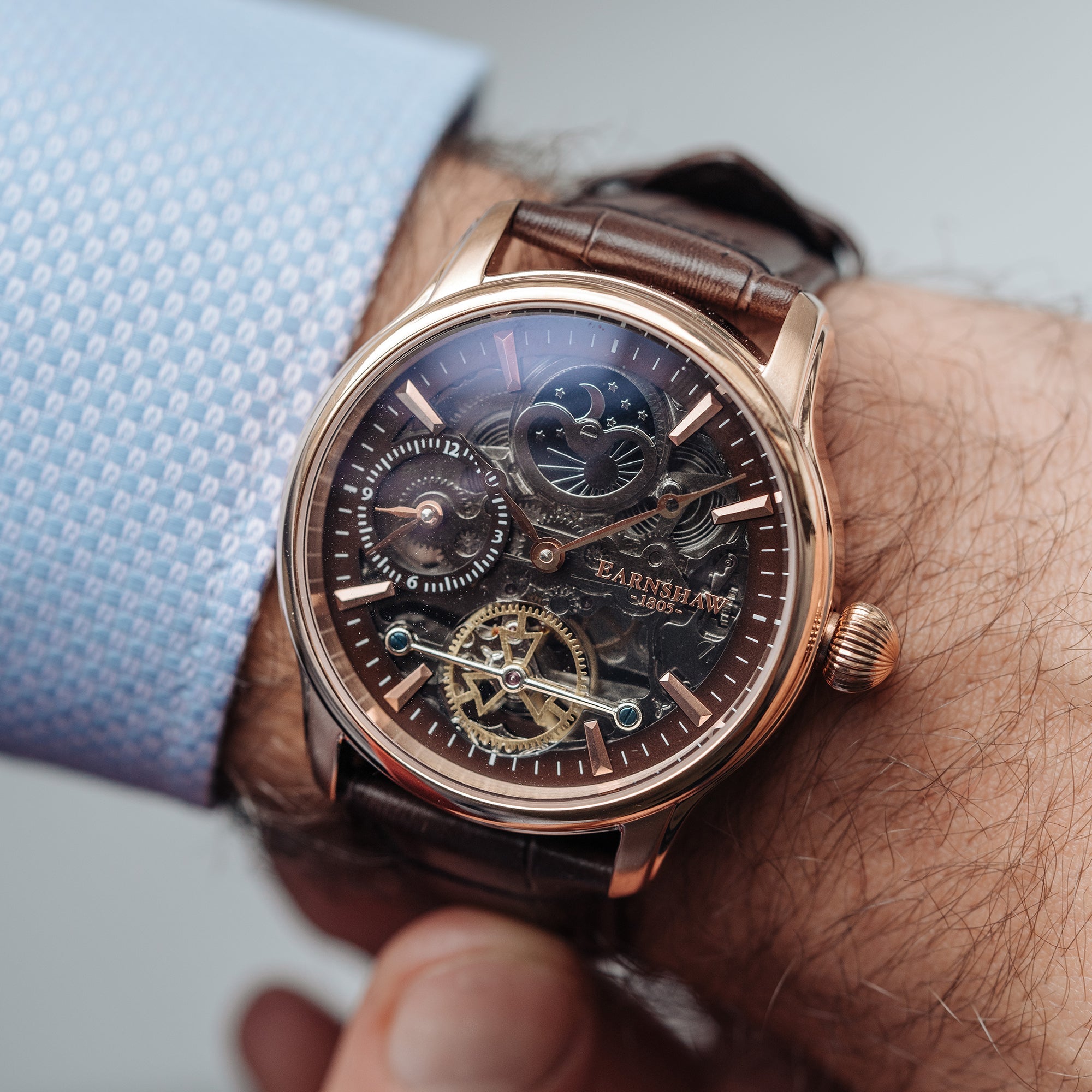 Thomas Earnshaw Thomas Earnshaw Longitude Men's Cherry Automatic Skeleton Cherry Brown Watch ES-8063-06