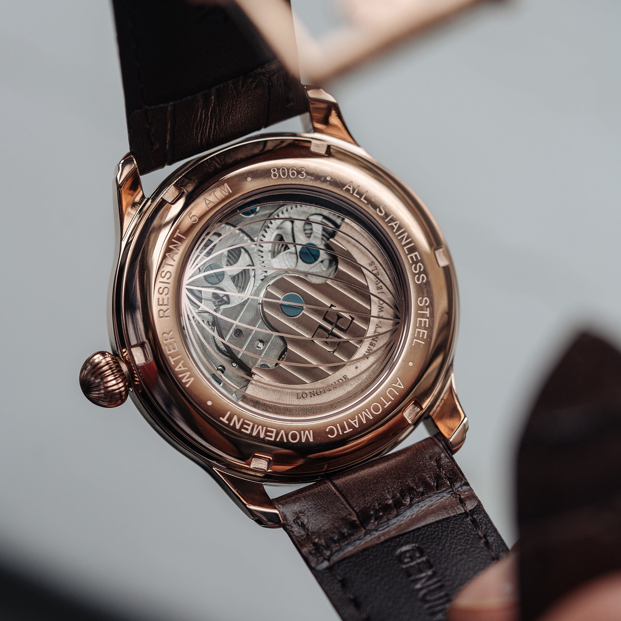 Thomas Earnshaw Thomas Earnshaw Longitude Men's Cherry Automatic Skeleton Cherry Brown Watch ES-8063-06
