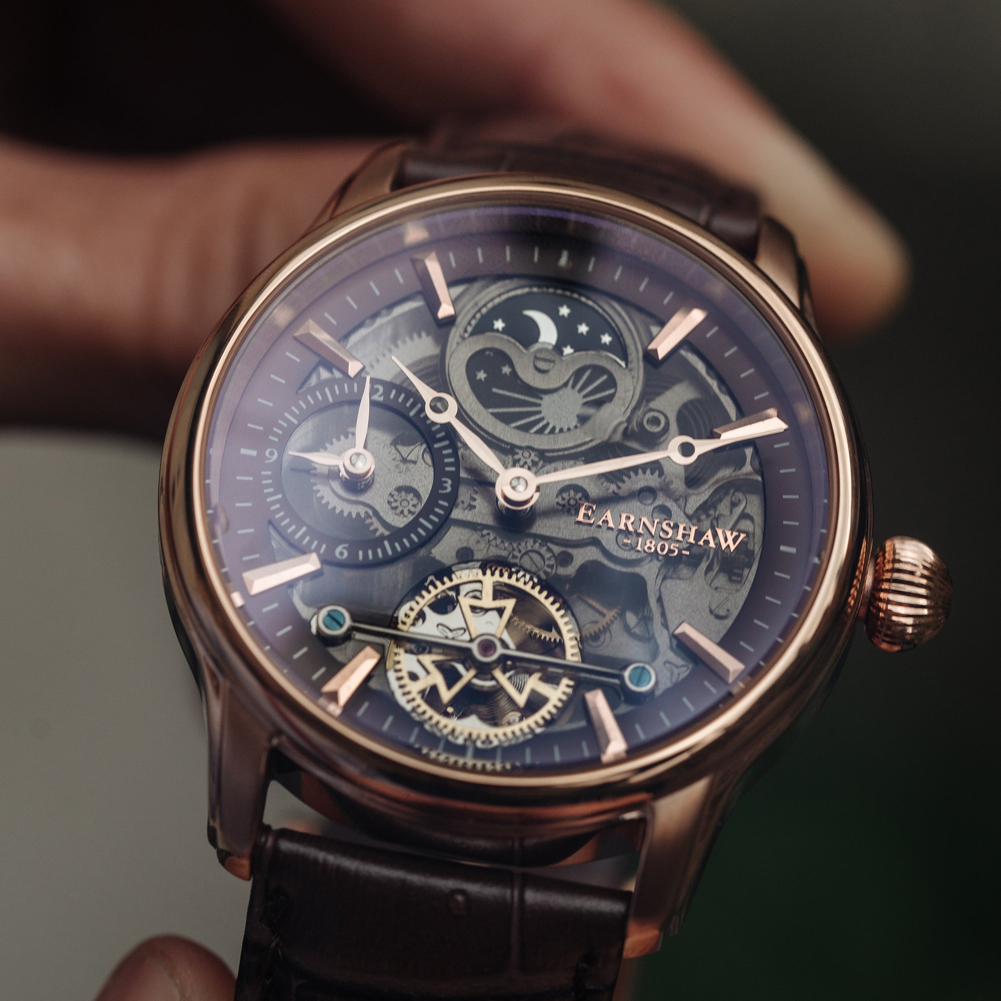 Thomas Earnshaw Thomas Earnshaw Longitude Men's Cherry Automatic Skeleton Cherry Brown Watch ES-8063-06