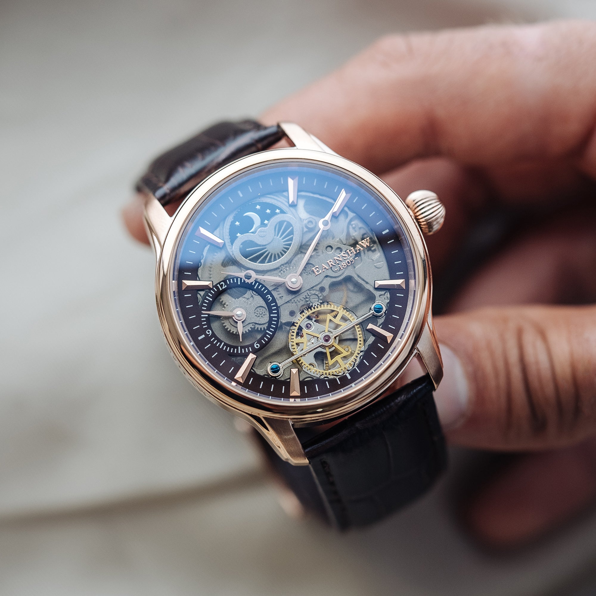 Thomas Earnshaw Thomas Earnshaw Longitude Men's Cherry Automatic Skeleton Cherry Brown Watch ES-8063-06