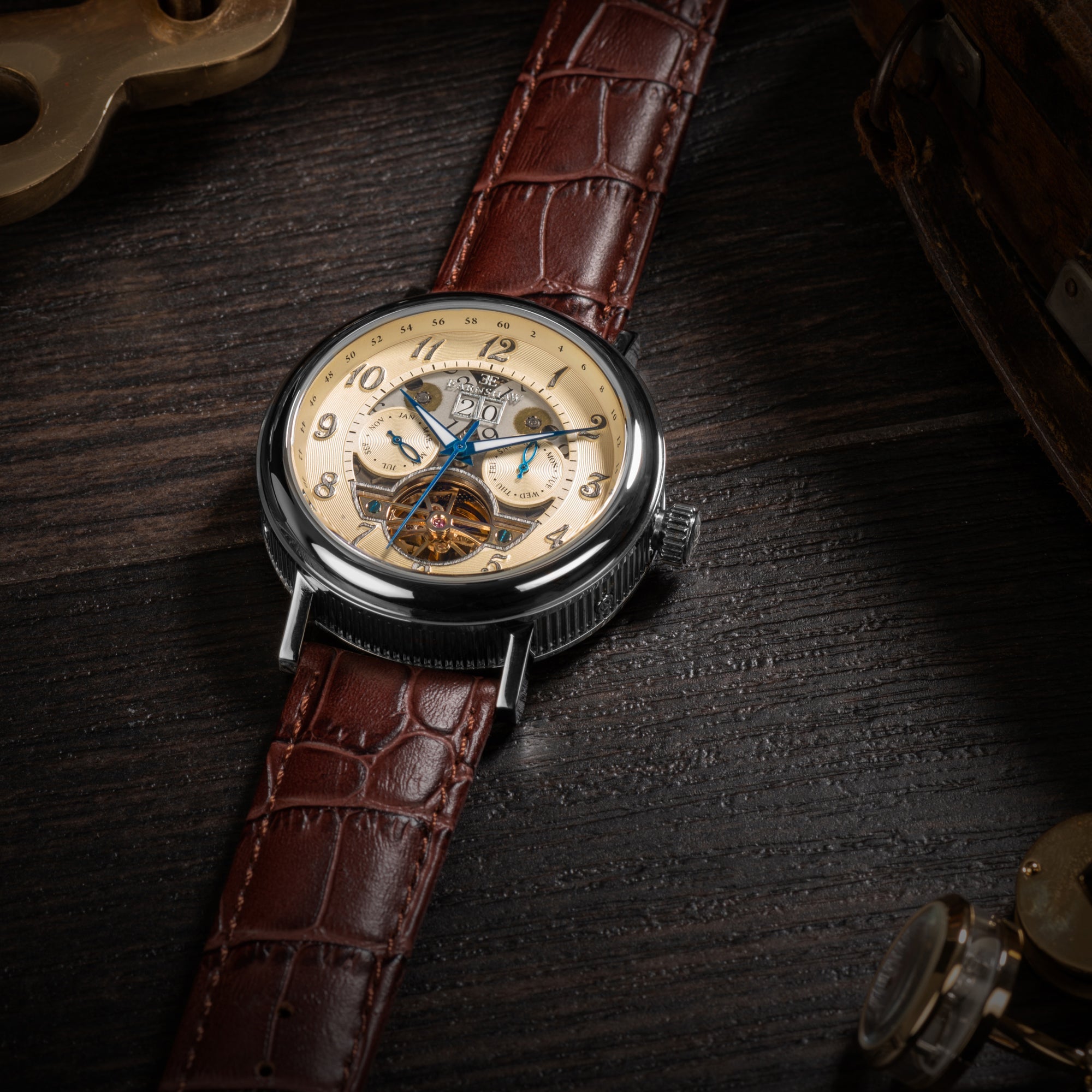 THOMAS EARNSHAW Thomas Earnshaw Beaufort Men's Automatic Champagne Watch ES-8083-02-D (Damaged Packaging)