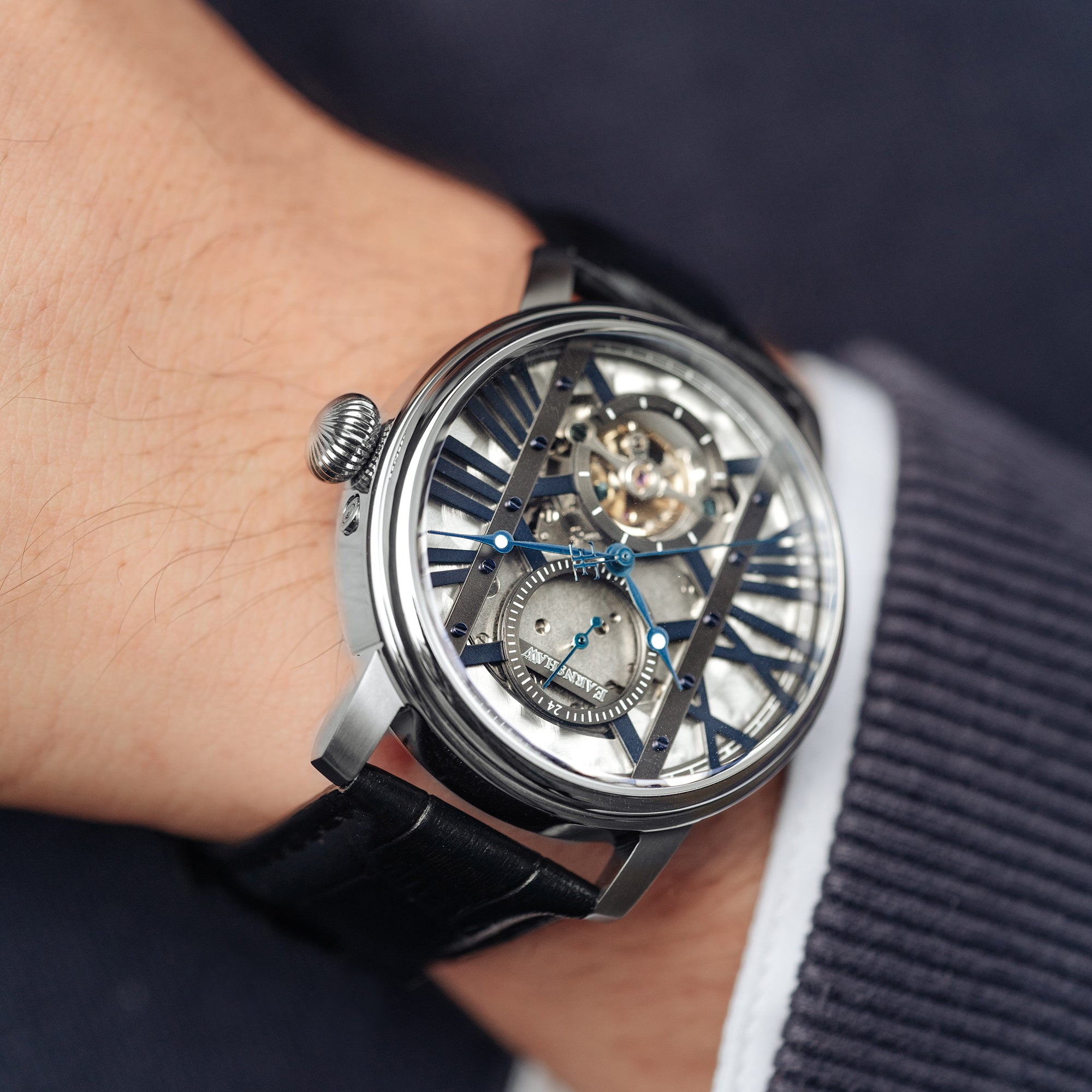 THOMAS EARNSHAW Thomas Earnshaw Westminster Men's Automatic Railroad Silver Watch ES-8095-01