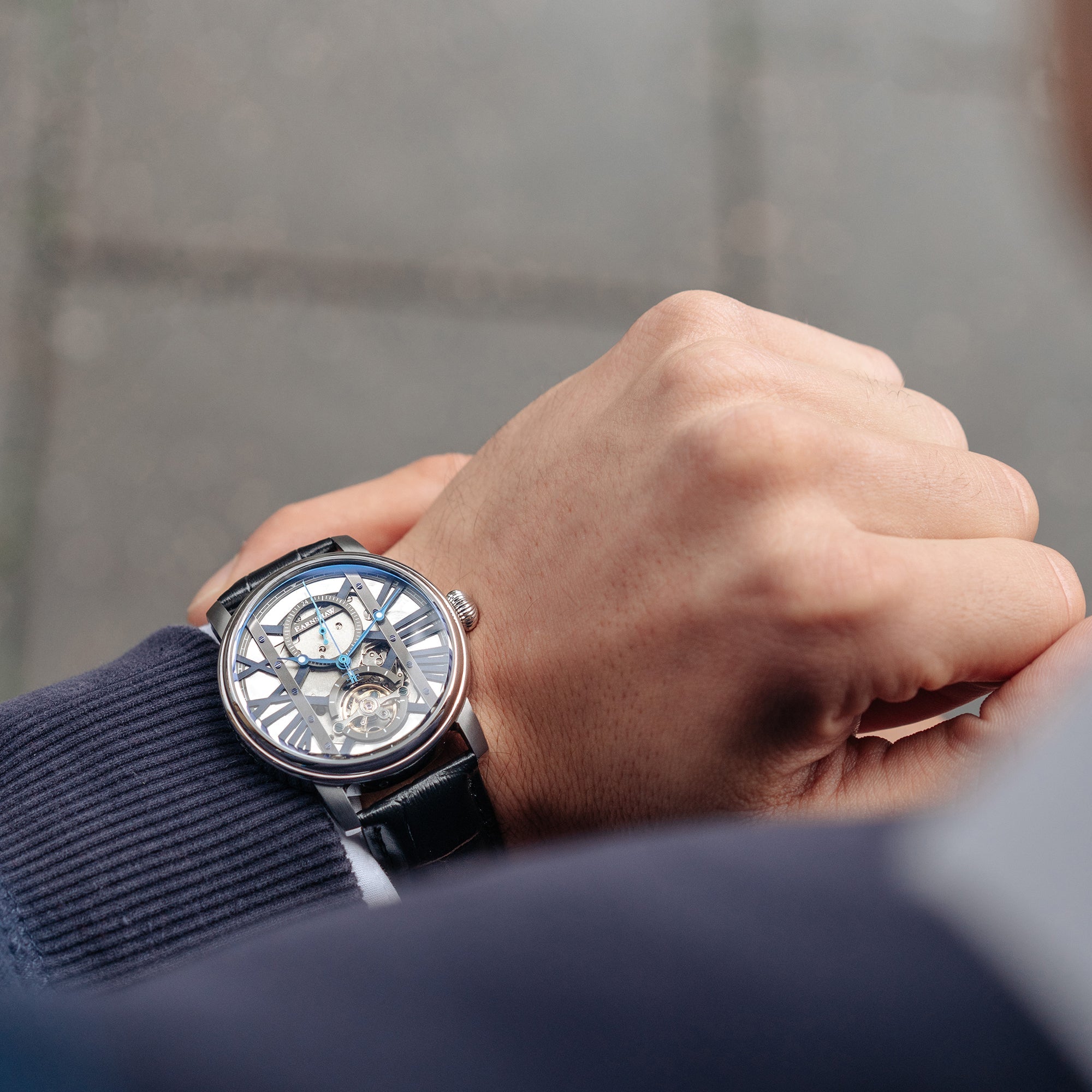 THOMAS EARNSHAW Thomas Earnshaw Westminster Men's Automatic Railroad Silver Watch ES-8095-01