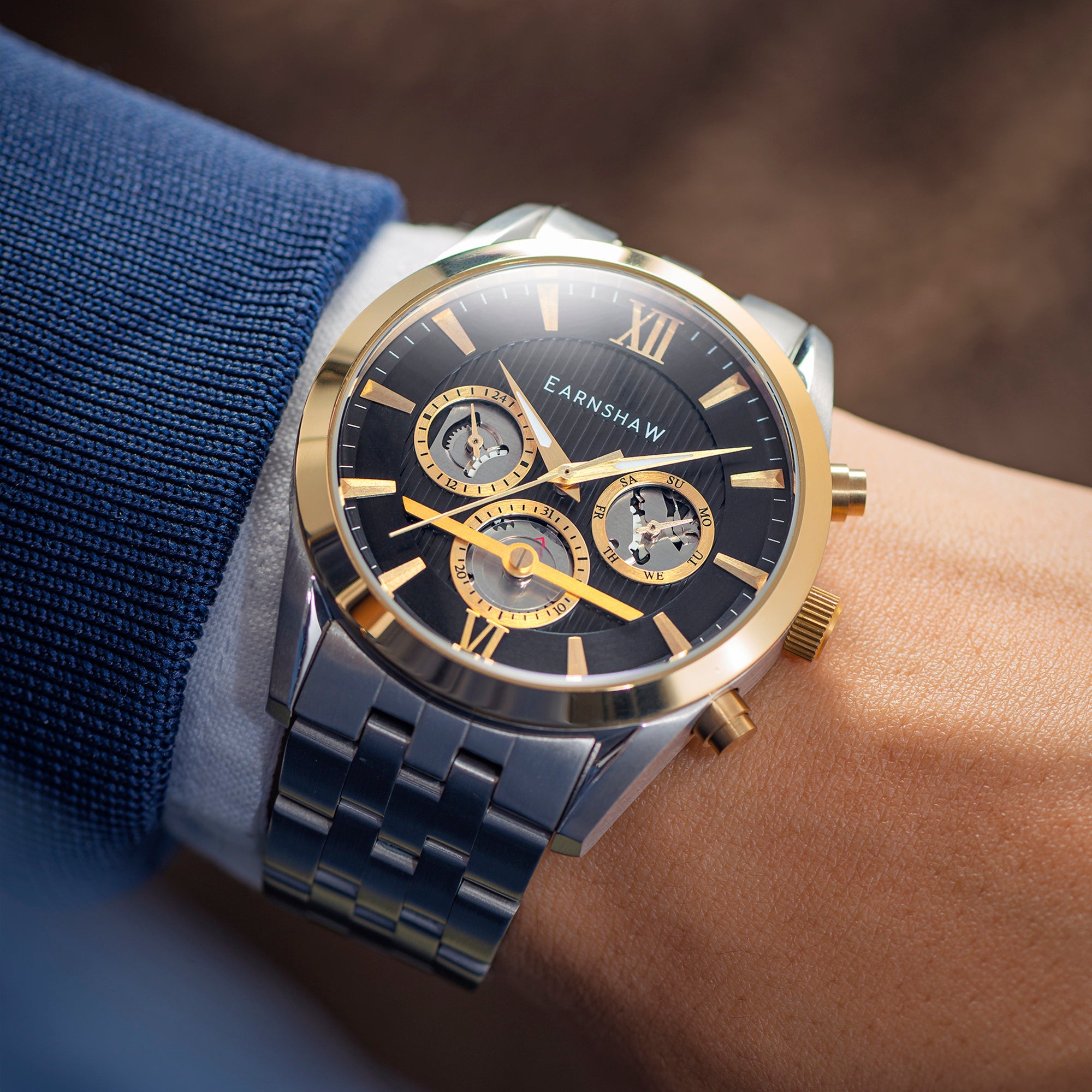 Thomas Earnshaw Thomas Earnshaw Smith Men's Japanese Quartz Midnight Gold Watch ES-8135-33