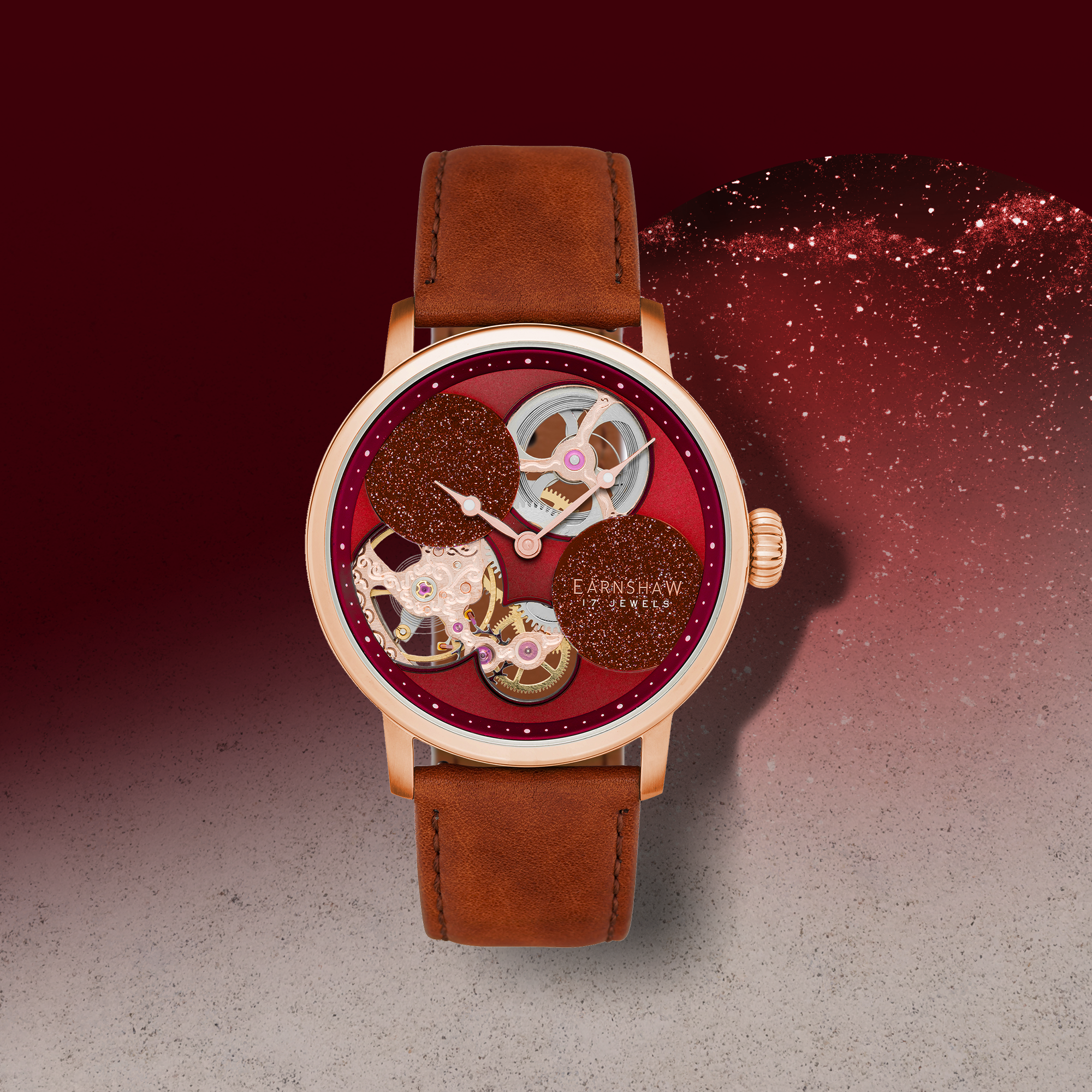 Thomas Earnshaw Thomas Earnshaw Airy Men's Mechanical Automatic Red Sandstone Watch ES-8145-05