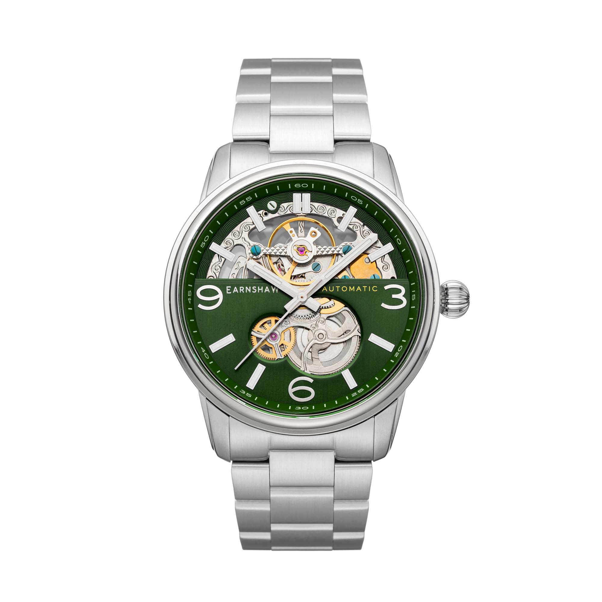 Thomas Earnshaw Thomas Earnshaw Carlyle Skeleton Men's Automatic Palm Green Watch ES-8178-33