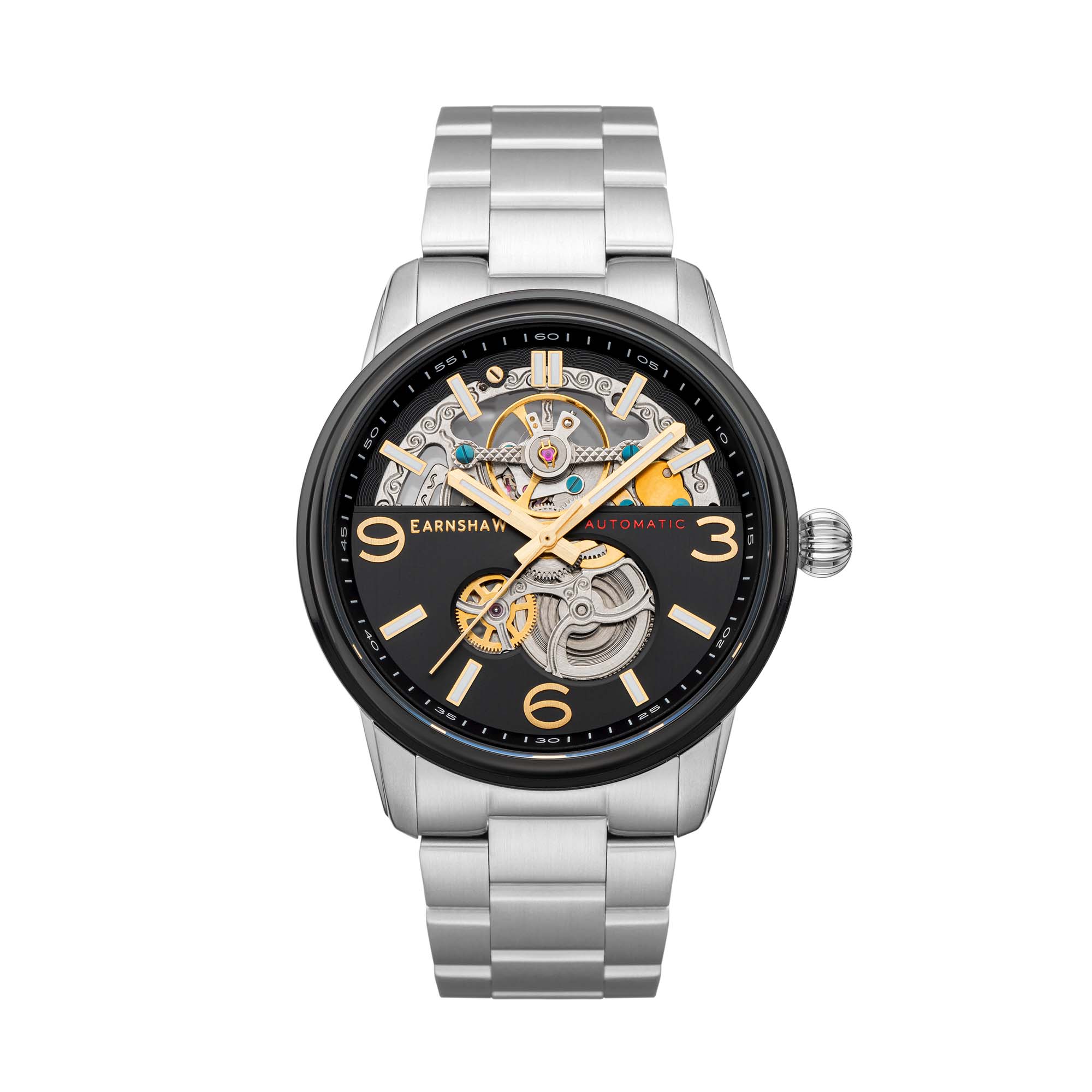 Thomas Earnshaw Thomas Earnshaw Carlyle Skeleton Men's Automatic Tannery Black Watch ES-8178-44