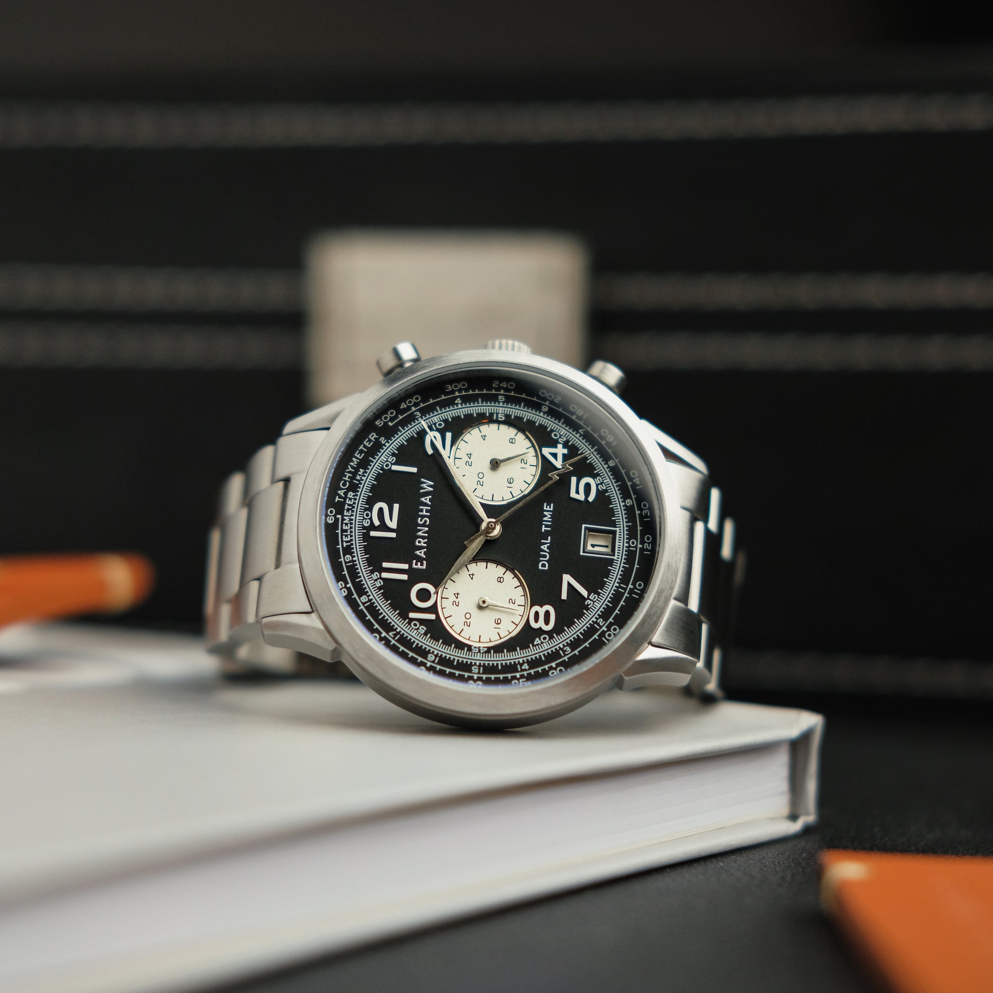 Thomas Earnshaw Thomas Earnshaw Men's Ampere Dark Grey Japanese Quartz Dual Time Watch - ES-8186-11