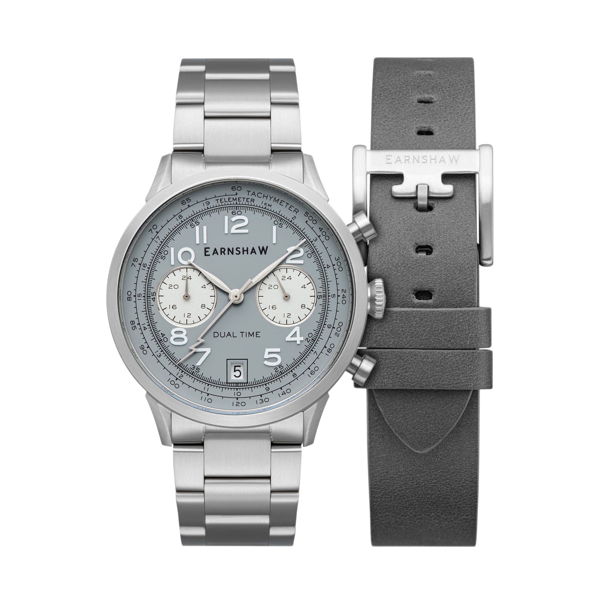 Thomas Earnshaw Thomas Earnshaw Men's Ampere Light Grey Japanese Quartz Dual Time Watch - ES-8186-33