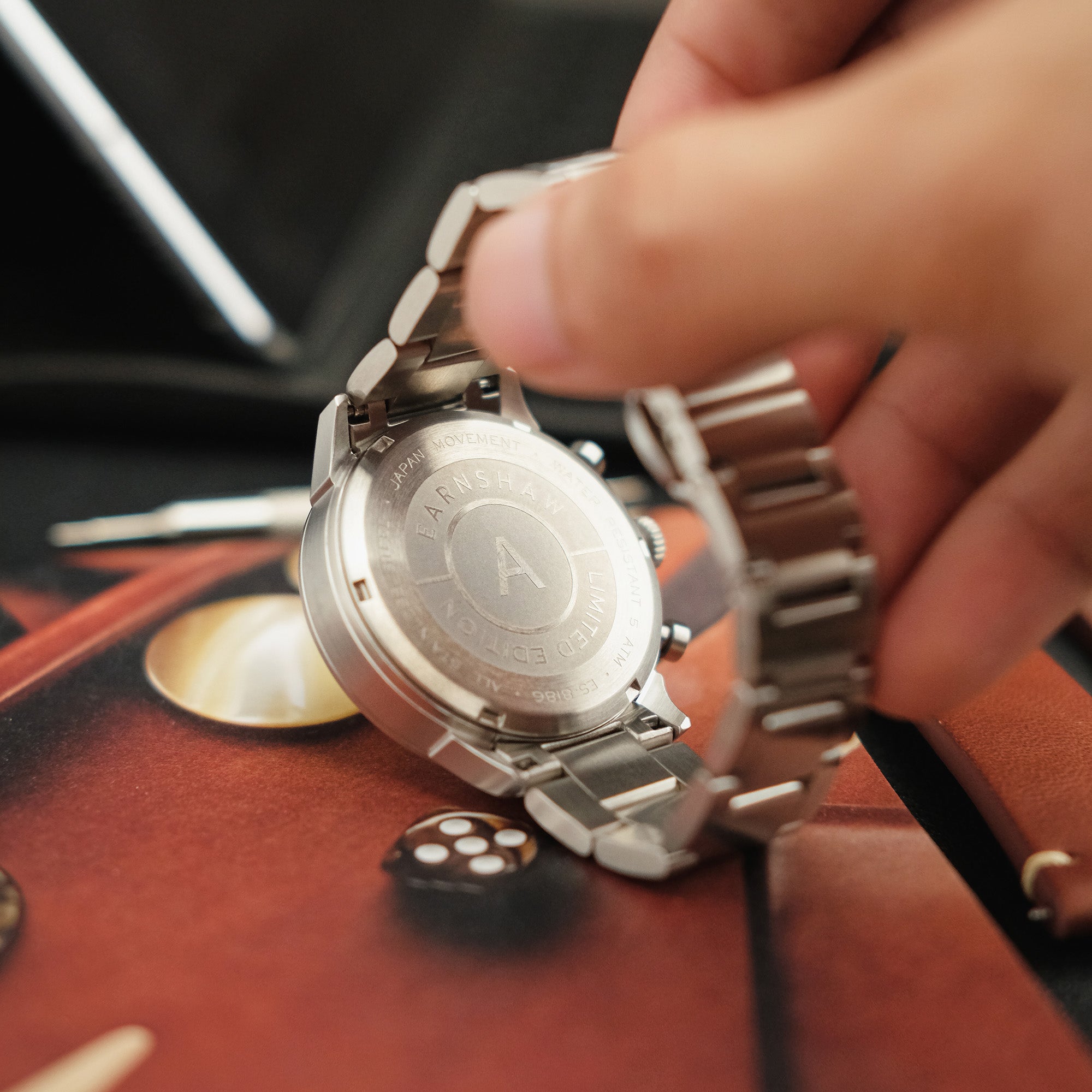 THOMAS EARNSHAW Thomas Earnshaw Men's Ampere Scientists Cognac Japanese Quartz Dual Time Watch - ES-8186-44