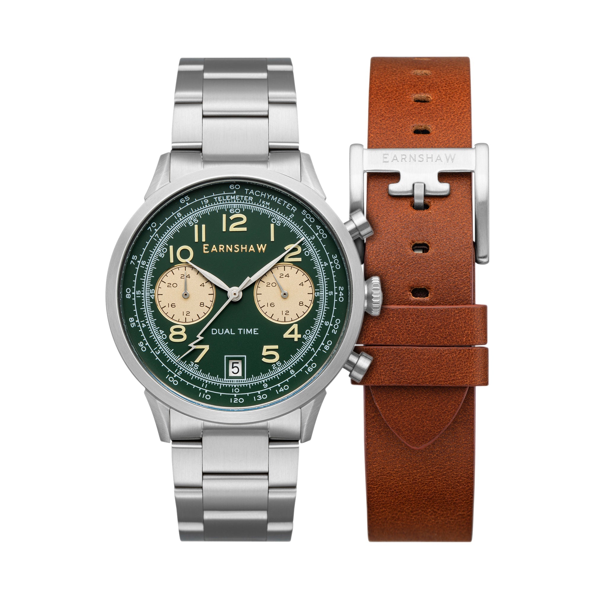 Thomas Earnshaw Thomas Earnshaw Men's Ampere Scientists Basil Japanese Quartz Dual Time Watch - ES-8186-55