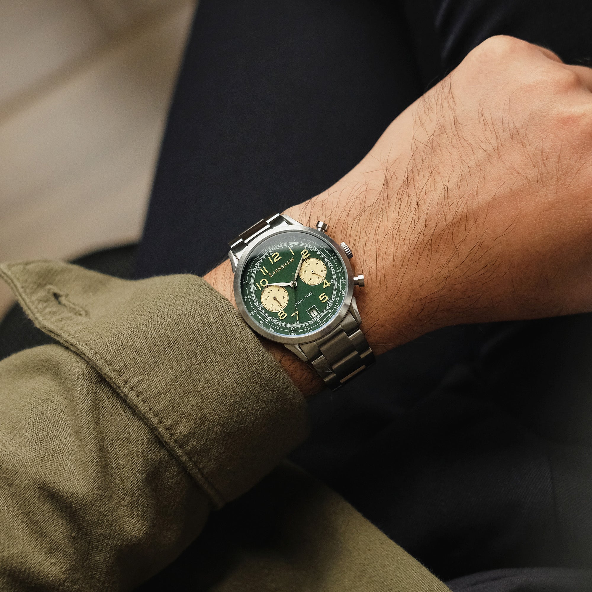 Thomas Earnshaw Thomas Earnshaw Men's Ampere Scientists Basil Japanese Quartz Dual Time Watch - ES-8186-55