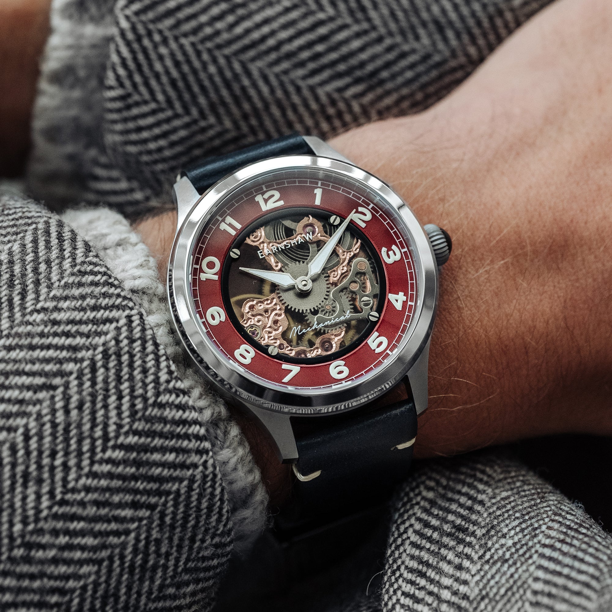 Thomas Earnshaw Thomas Earnshaw Baron Men's Mechanical Skeleton Malbec Watch ES-8189-03