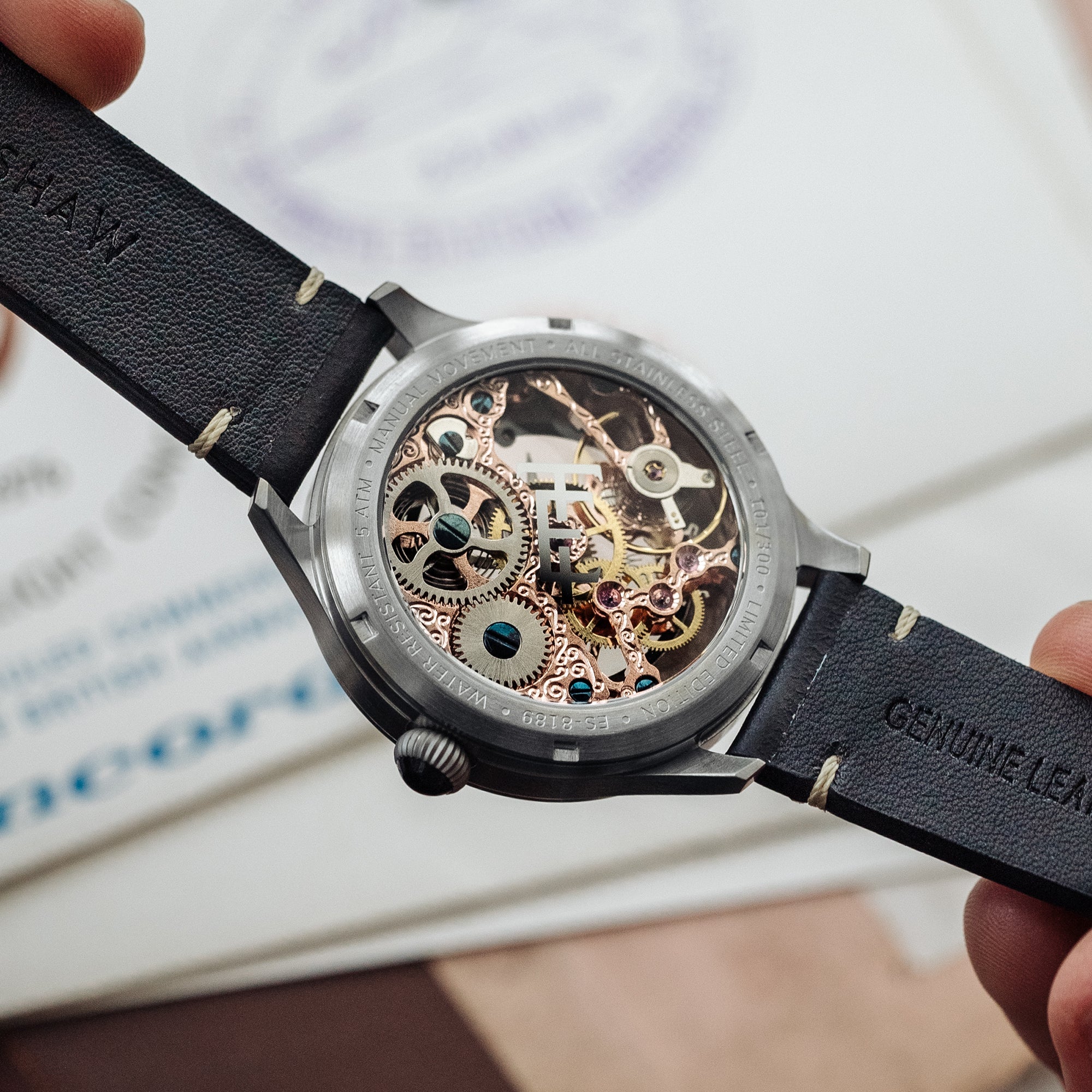 Thomas Earnshaw Thomas Earnshaw Baron Men's Mechanical Skeleton Malbec Watch ES-8189-03