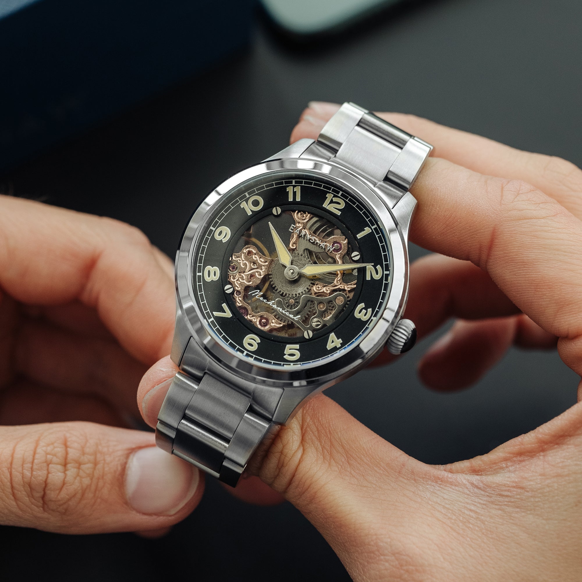 Thomas Earnshaw Thomas Earnshaw Baron Men's Mechanical Skeleton Principal Black Watch ES-8189-11