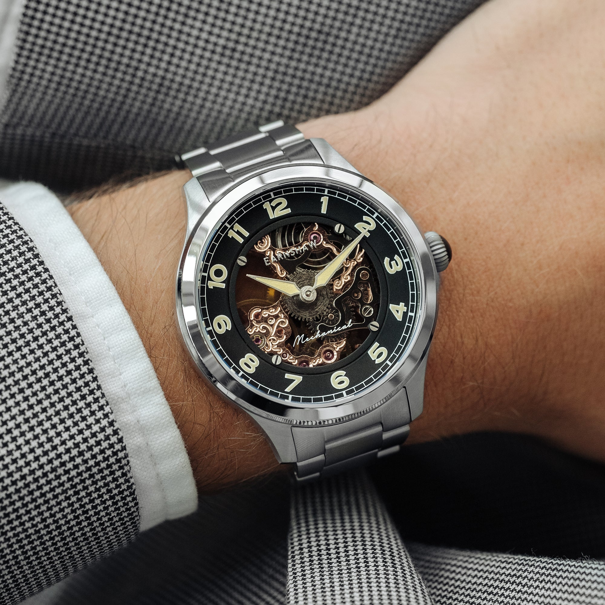 Thomas Earnshaw Thomas Earnshaw Baron Men's Mechanical Skeleton Principal Black Watch ES-8189-11